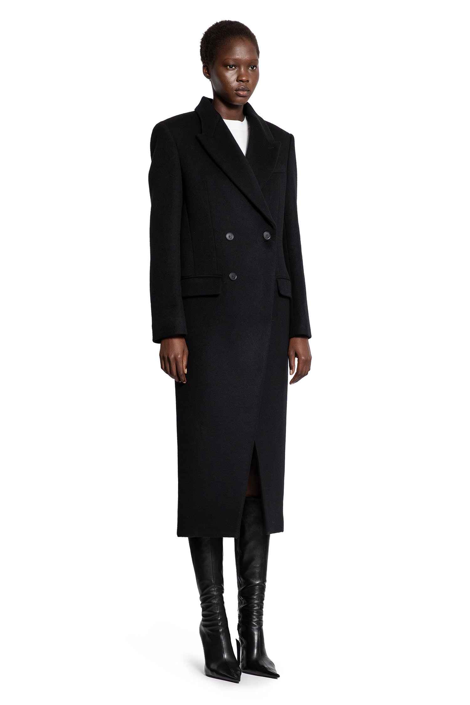 Double-Breasted Wool Felt Coat - Antonioli.eu