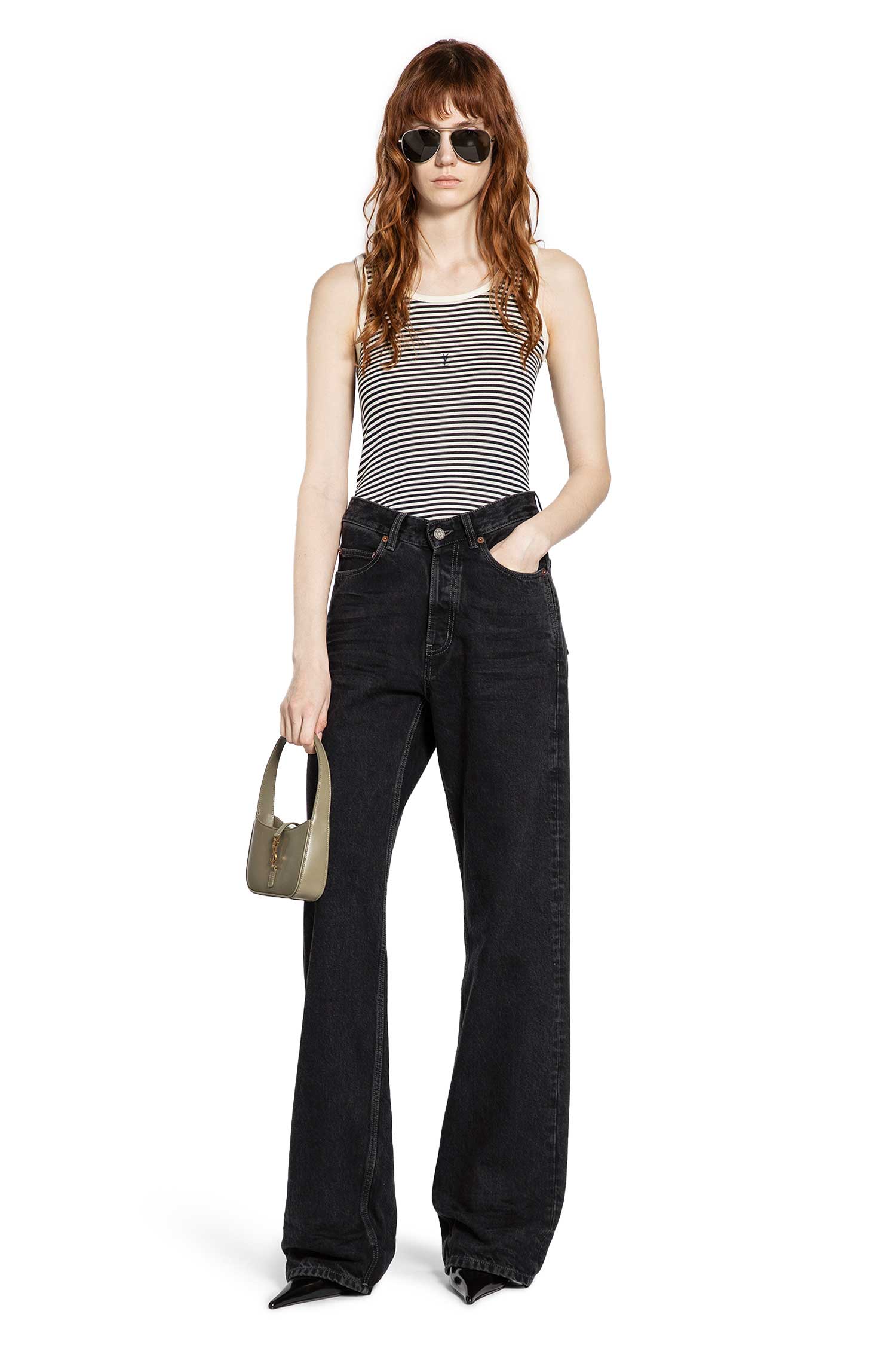 V-Waist Long Baggy Jeans