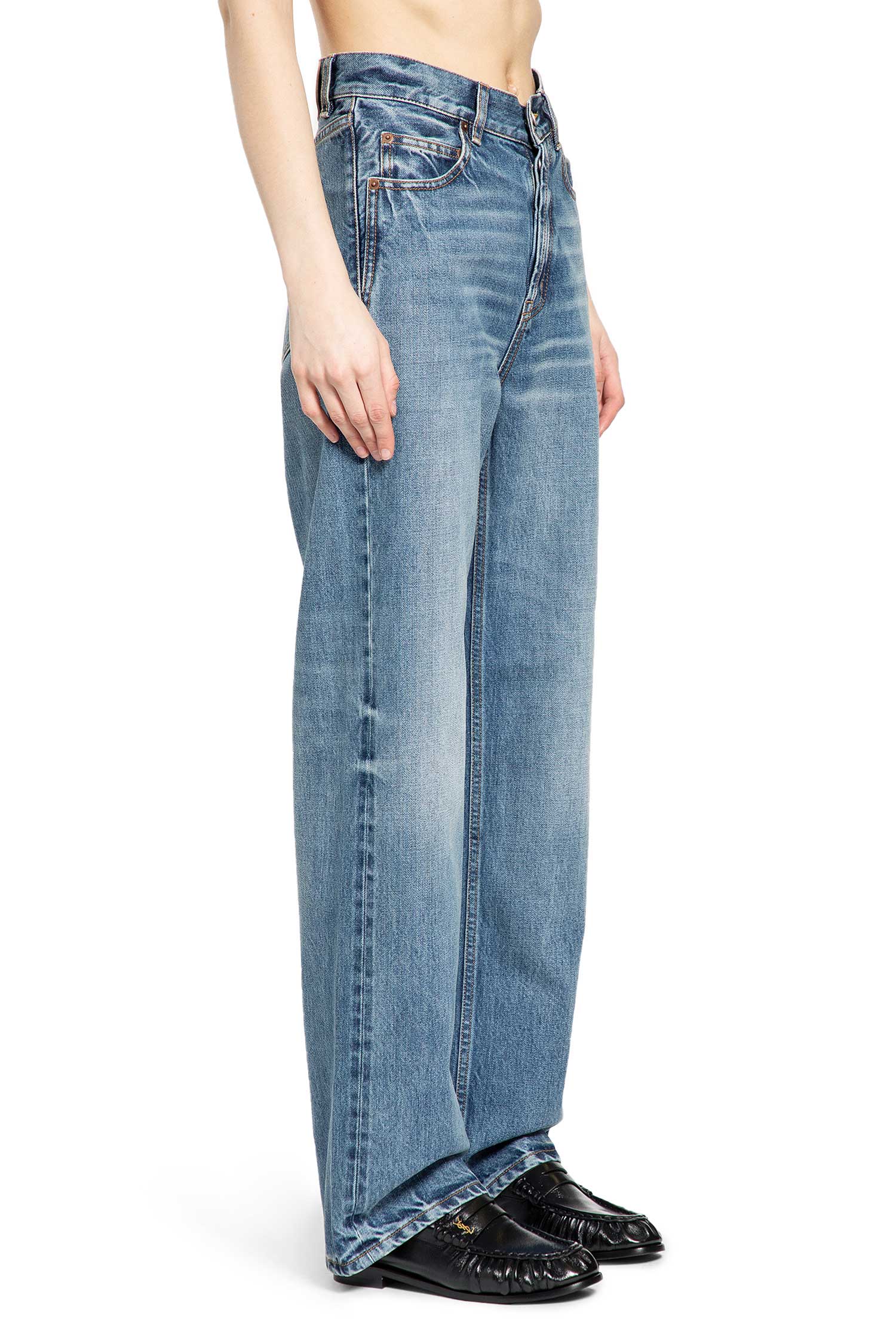 V-Waist Long Baggy Jeans