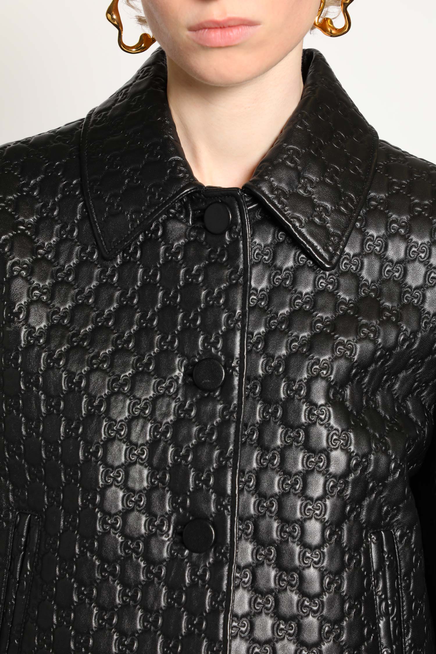 Oversized Bomber Leather Jacket