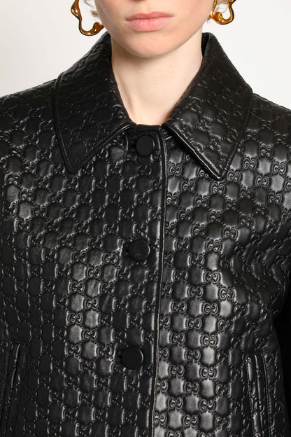 Oversized Bomber Leather Jacket