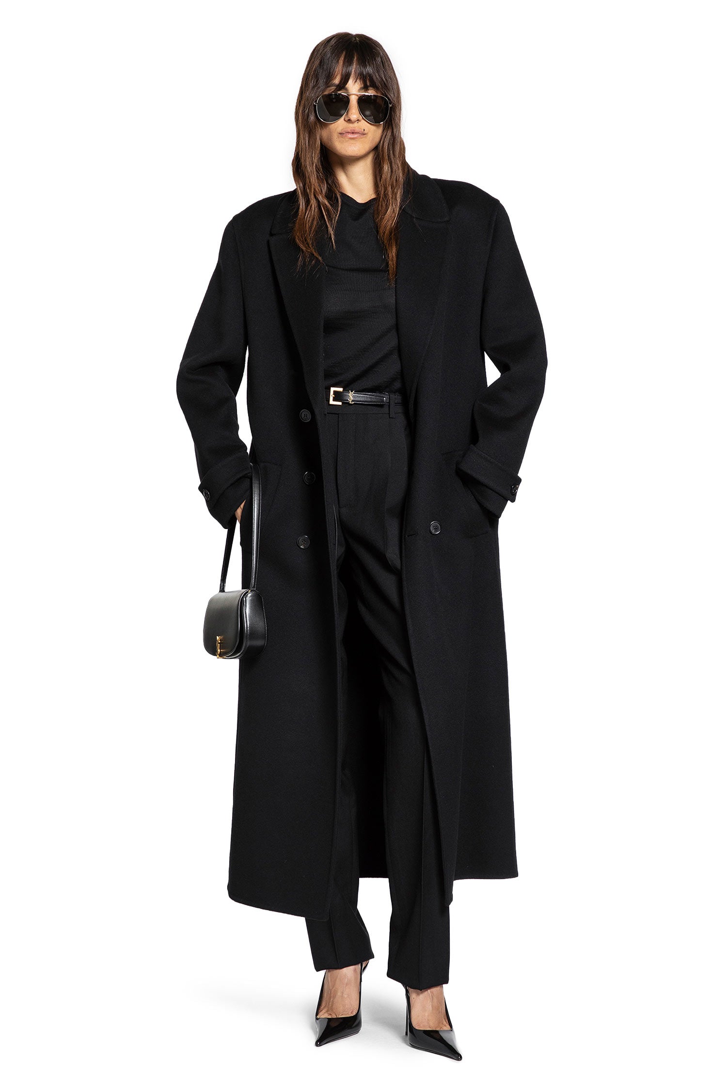 Long Coat in Brushed Cashmere and Wool
