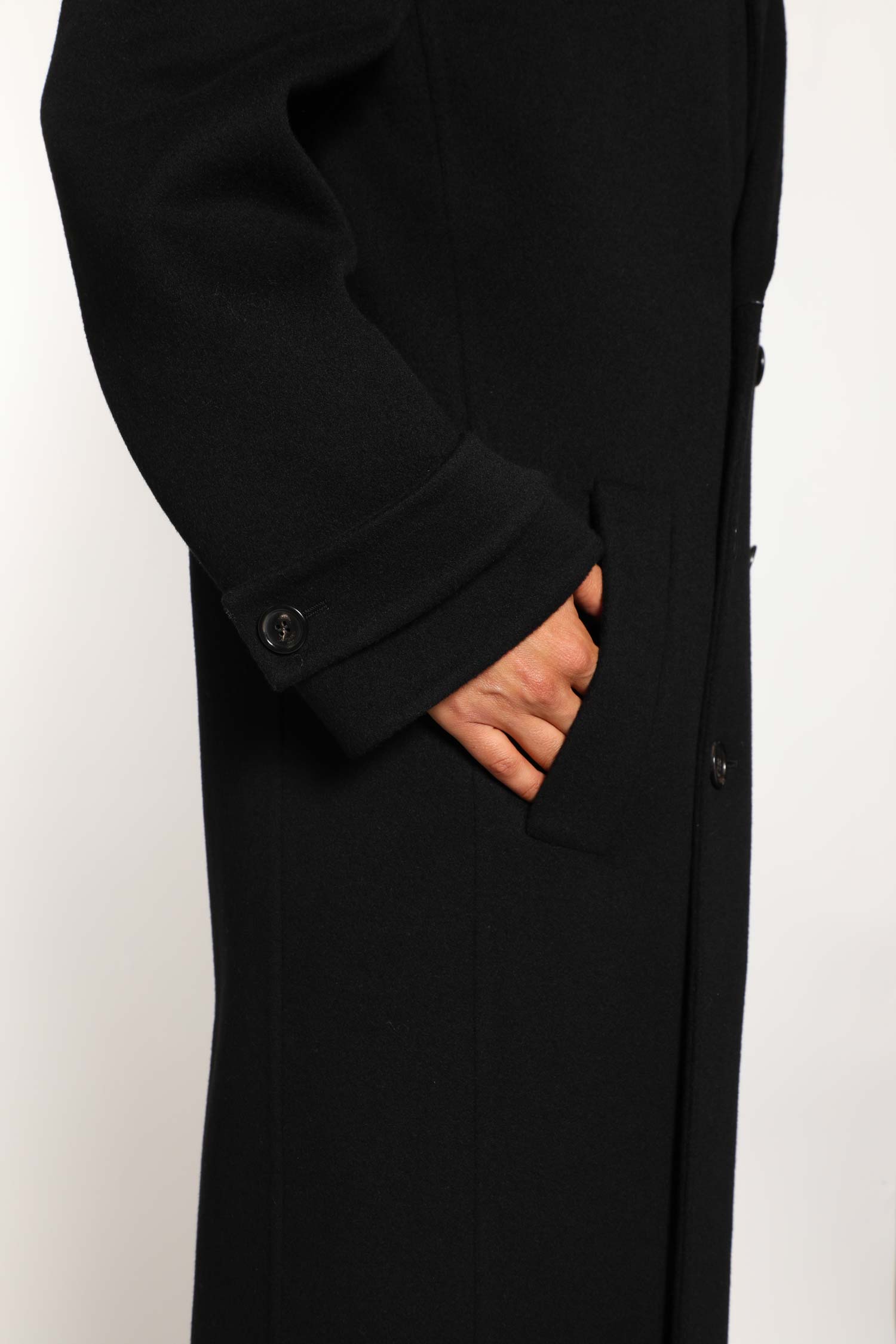Long Coat in Brushed Cashmere and Wool