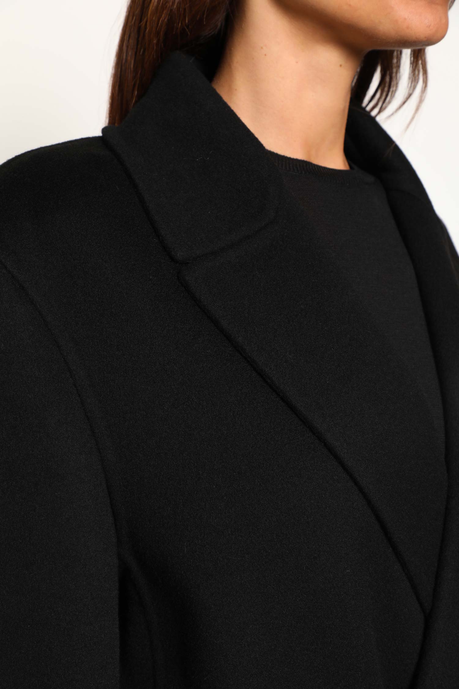 Long Coat in Brushed Cashmere and Wool