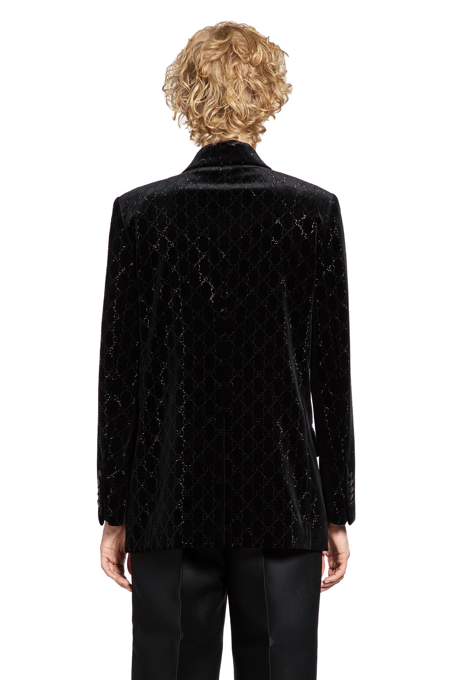 Double-Breasted Blazer in Velvet