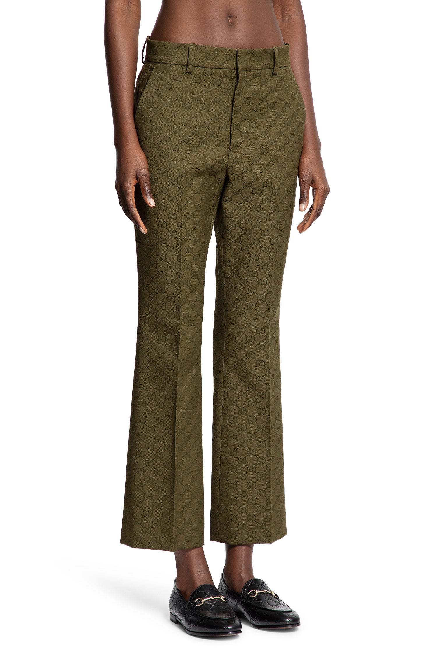 GG Canvas Flared Trousers