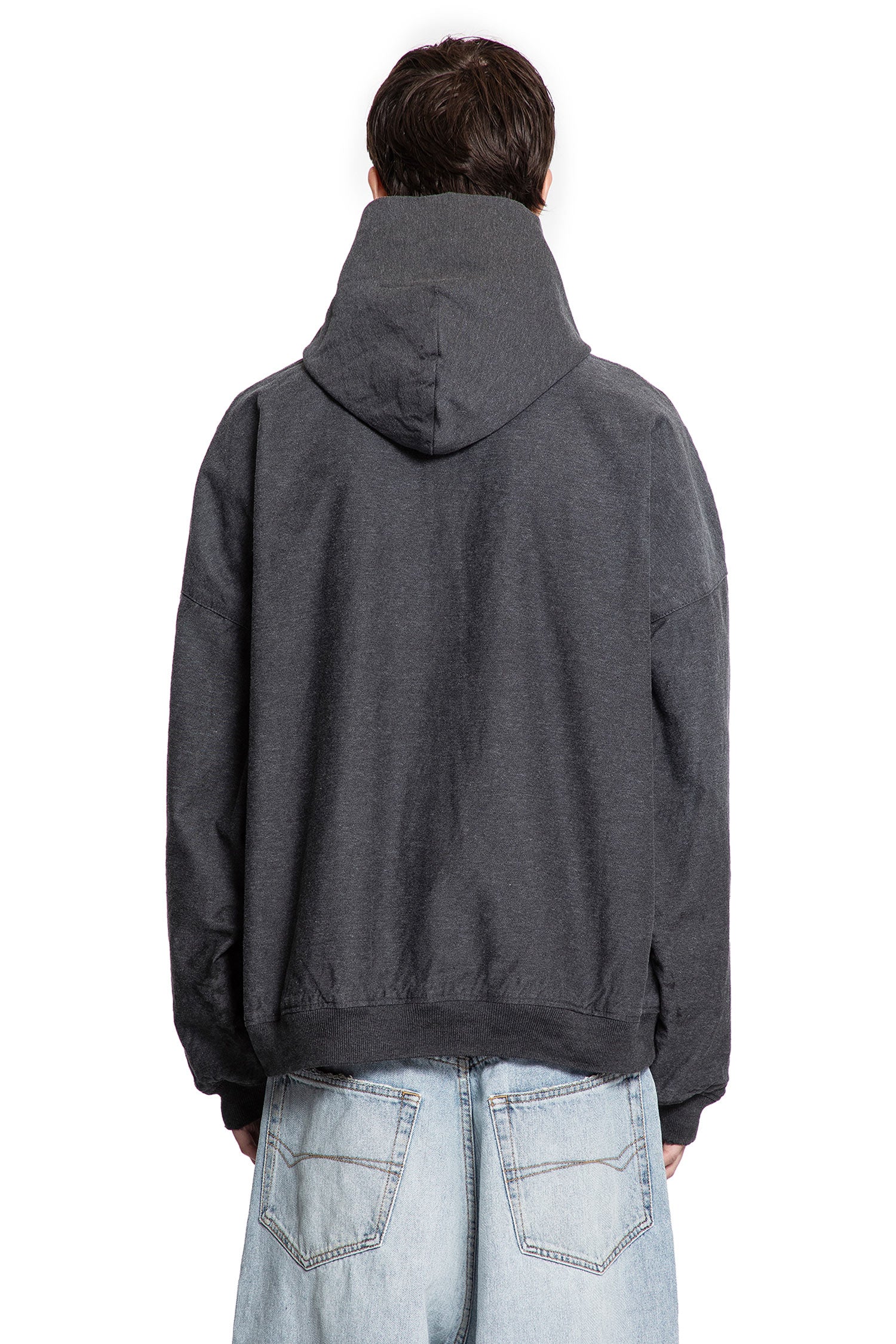 Trompe L'Oeil Hoodie in Cotton Denim - Antonioli.eu
