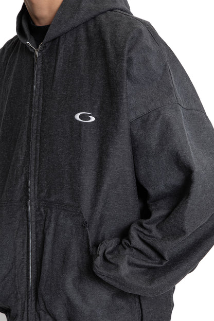 Trompe L'Oeil Hoodie in Cotton Denim - Antonioli.eu