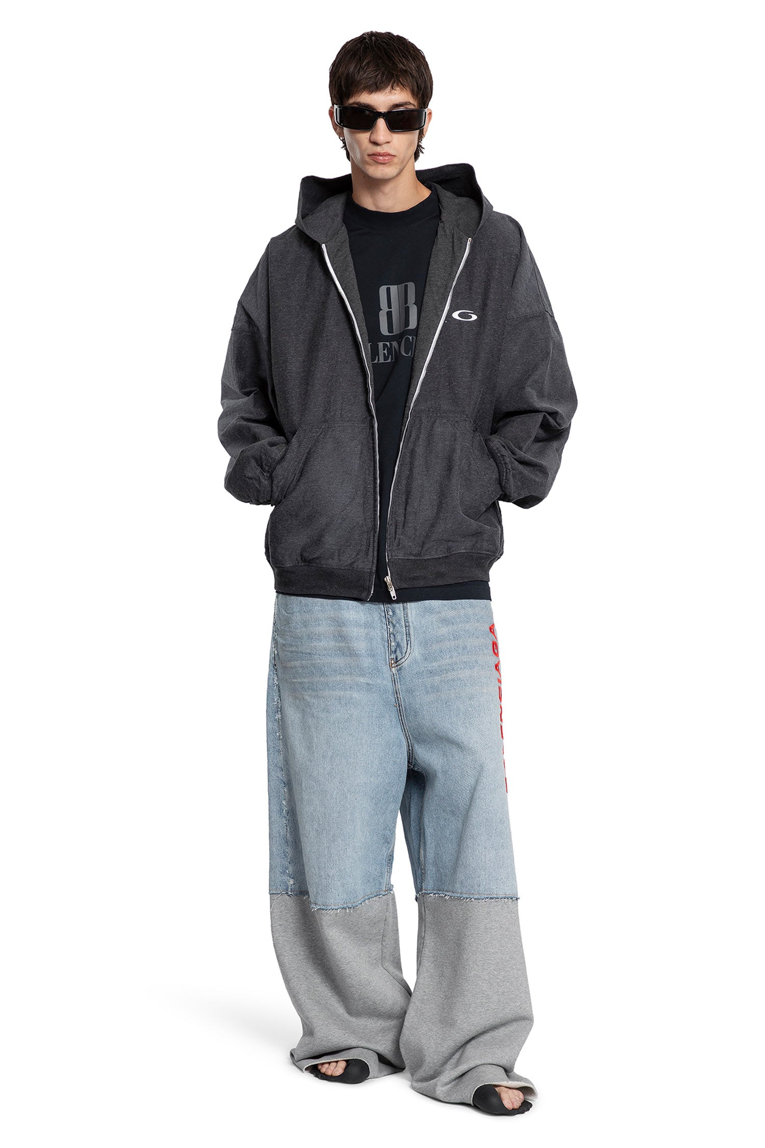 Trompe L'Oeil Hoodie in Cotton Denim - Antonioli.eu