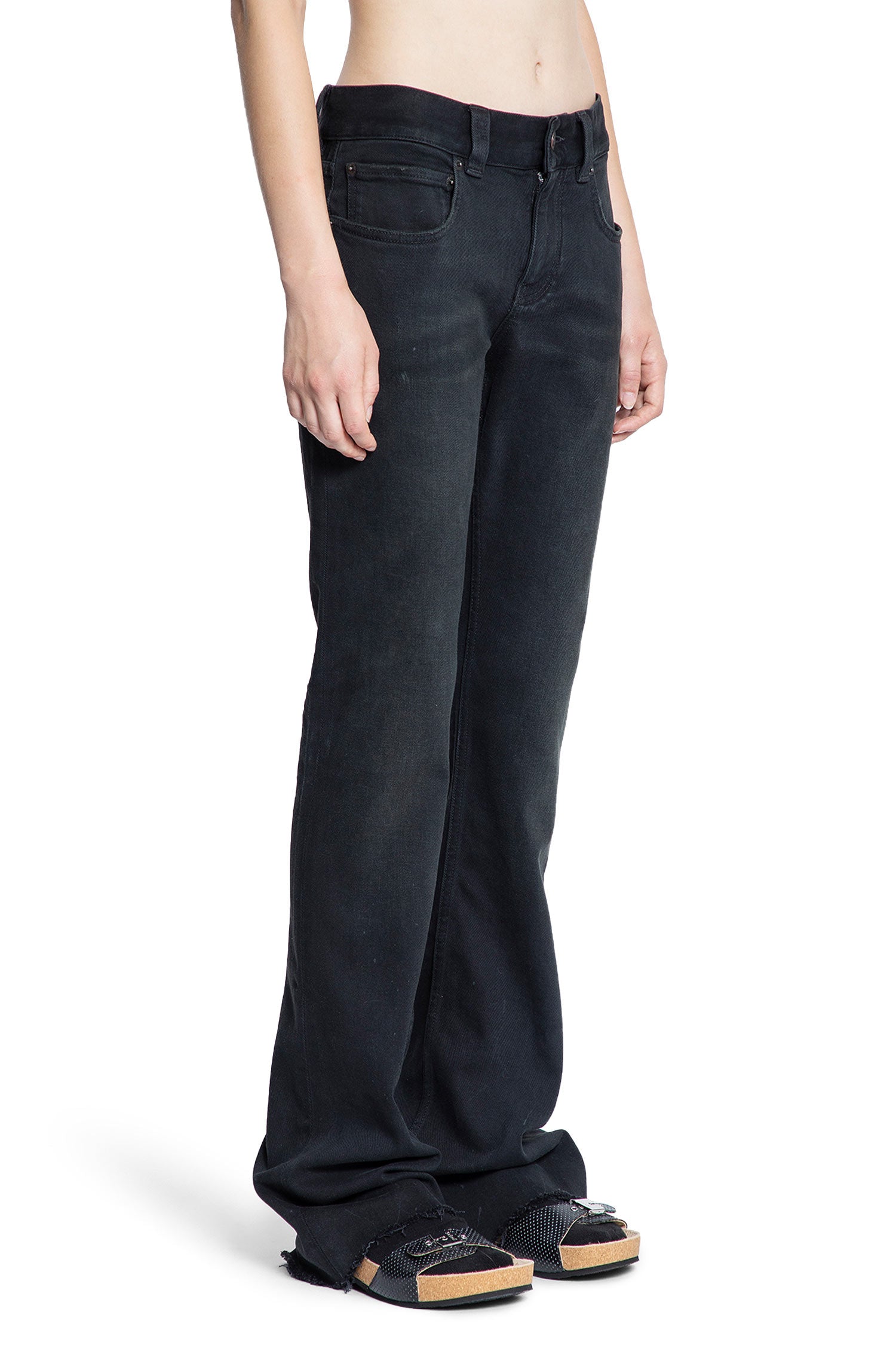 Slim Fit Bootcut Pants in Cotton Denim