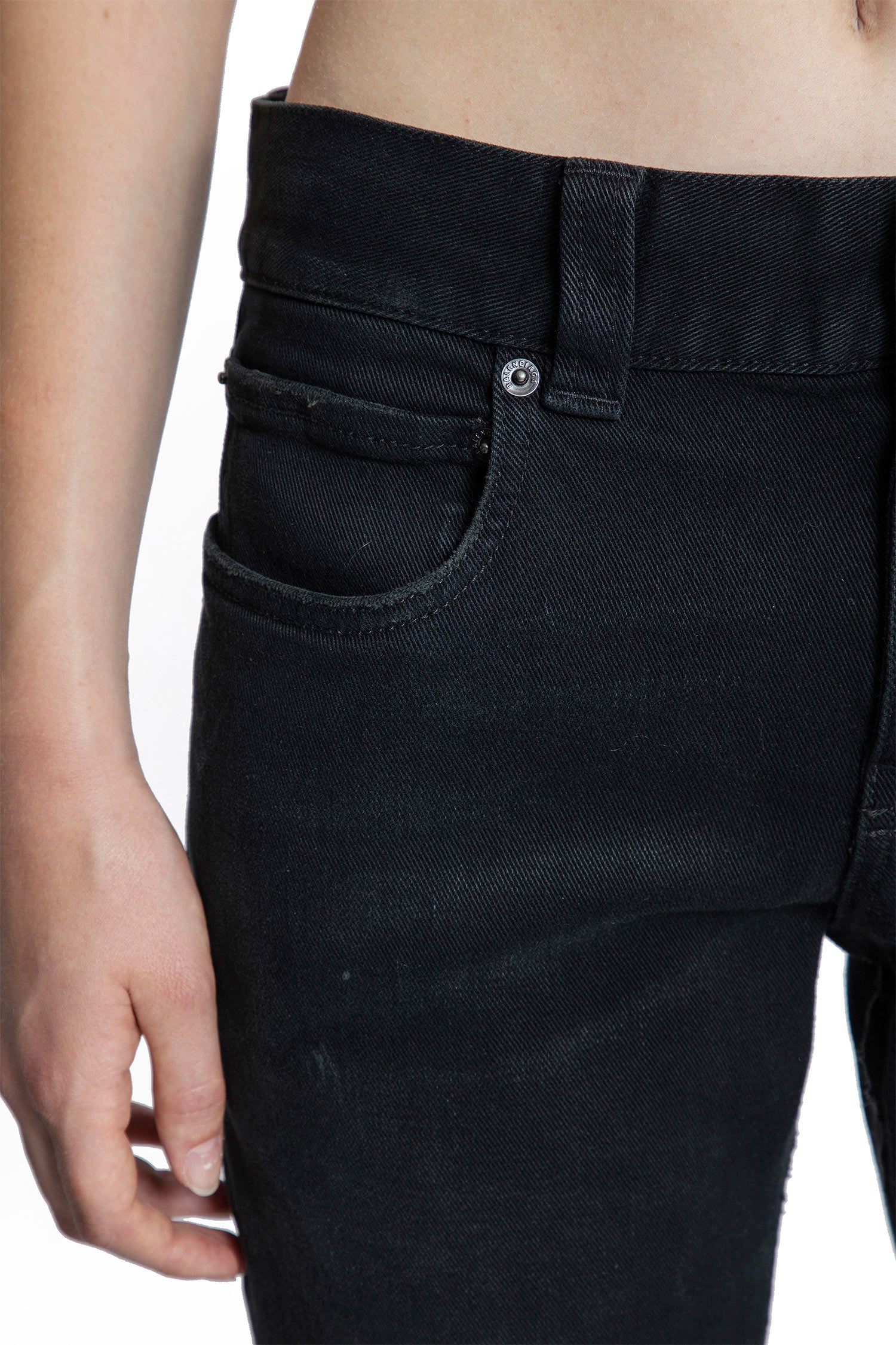 Slim Fit Bootcut Pants in Cotton Denim