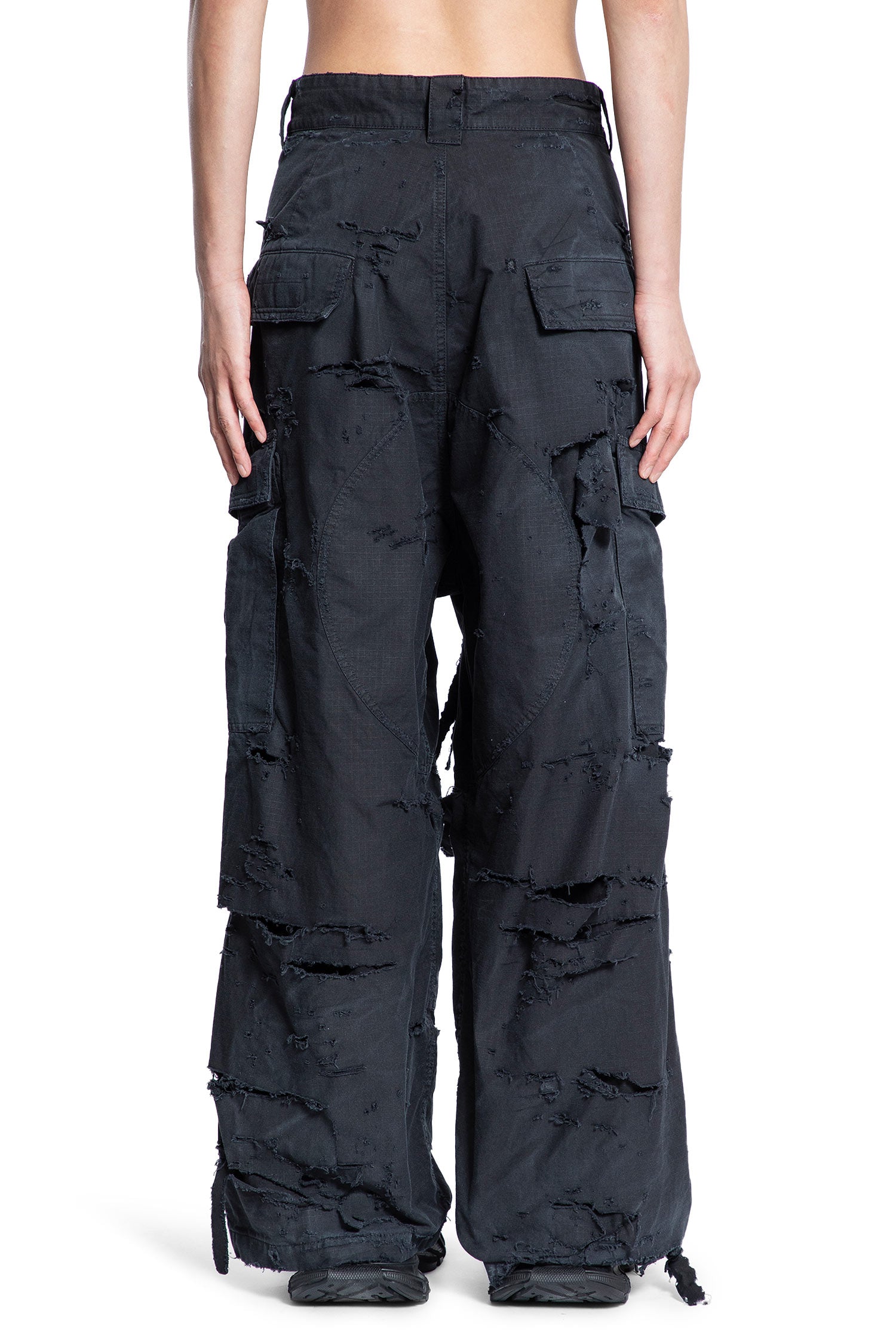 Distressed Large Cargo Pants