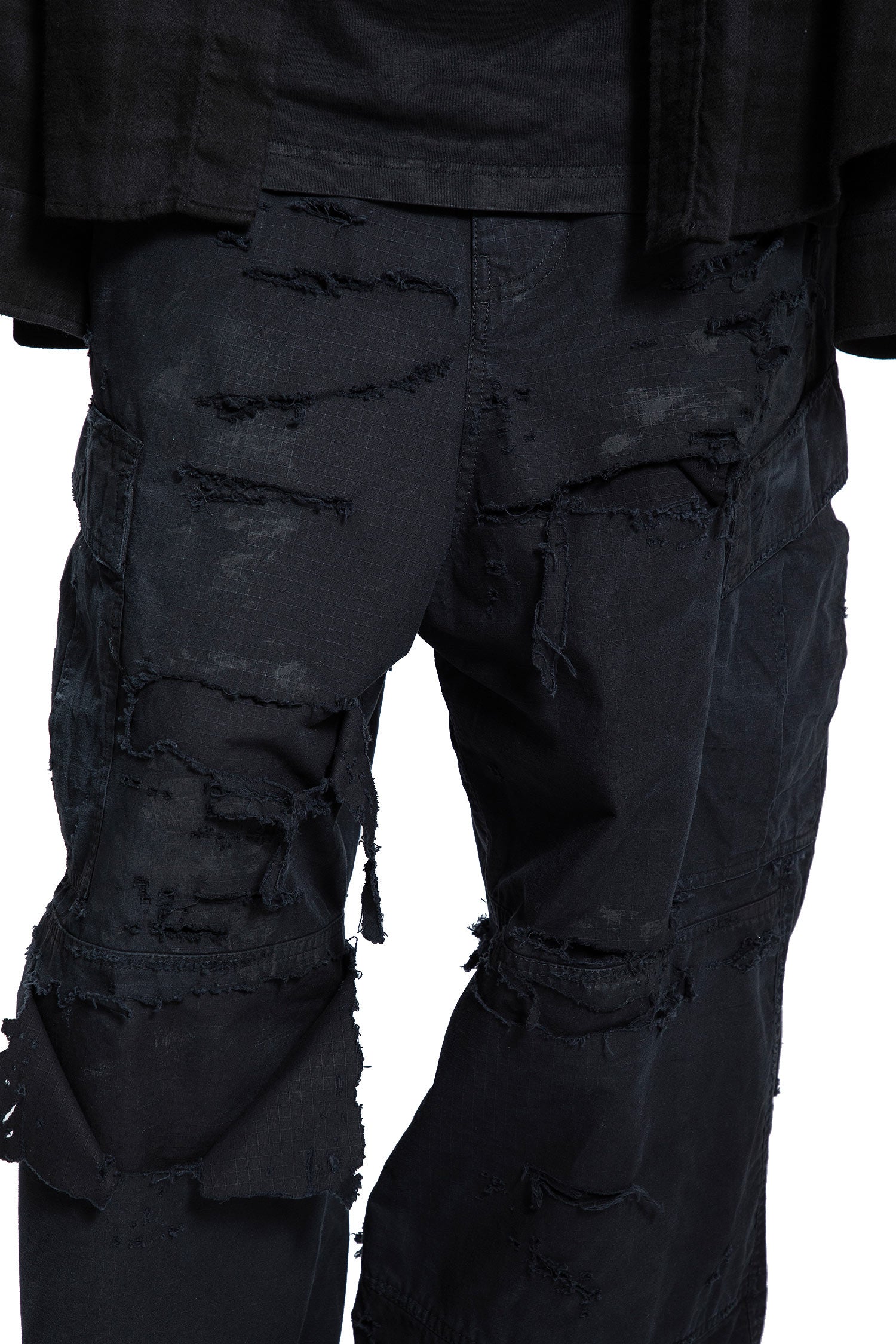 Distressed Large Cargo Pants