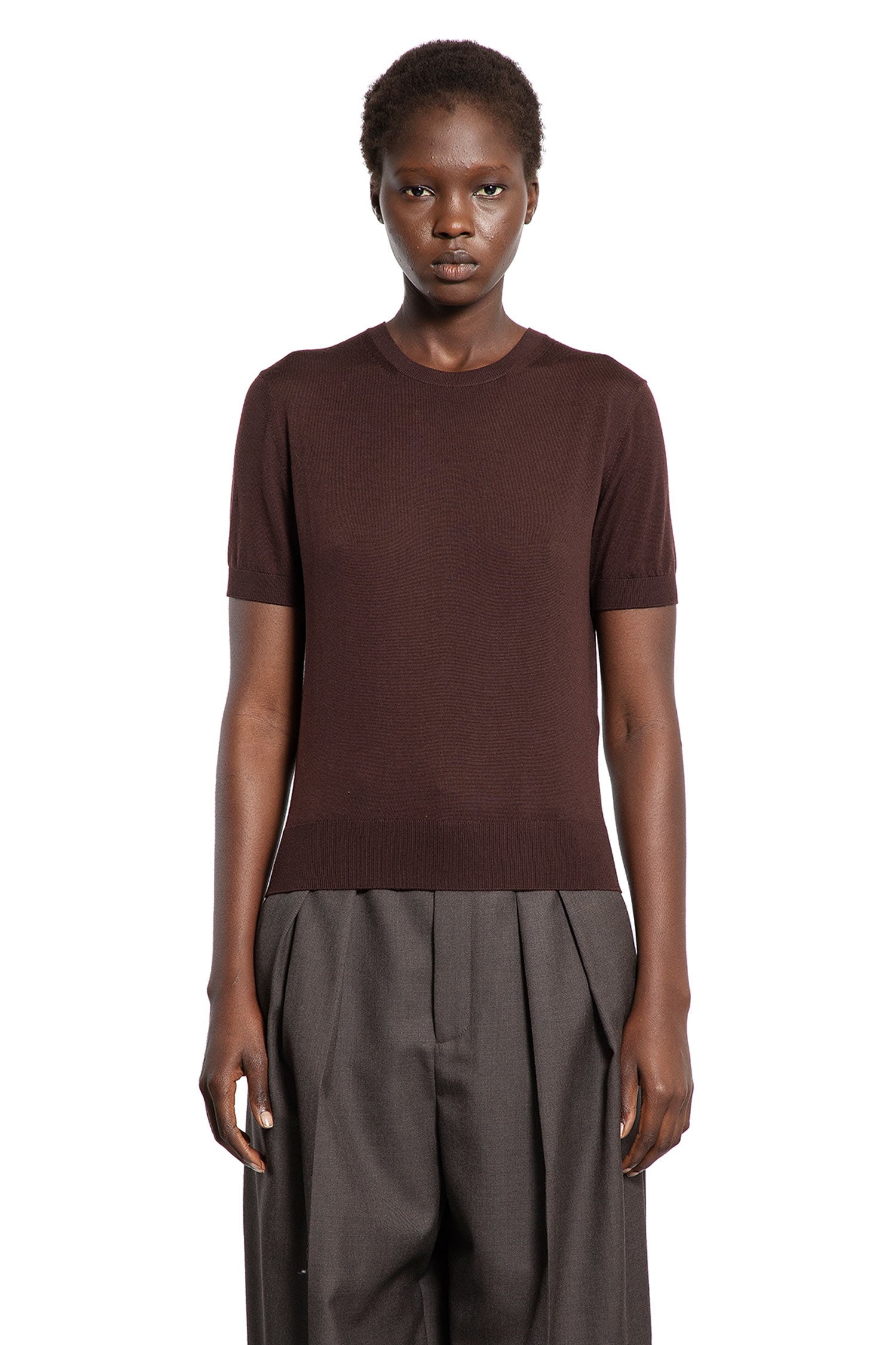 Short Sleeves Sweater in Wool - Antonioli.eu