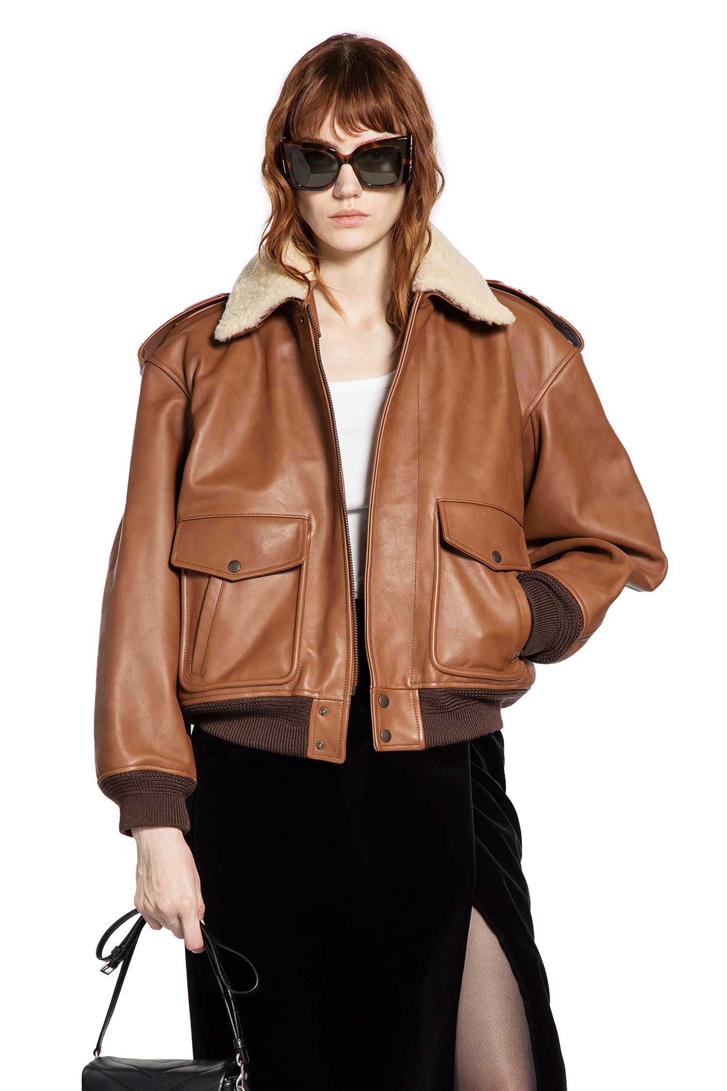 Bomber in Grained Leather and Shearling - Antonioli.eu