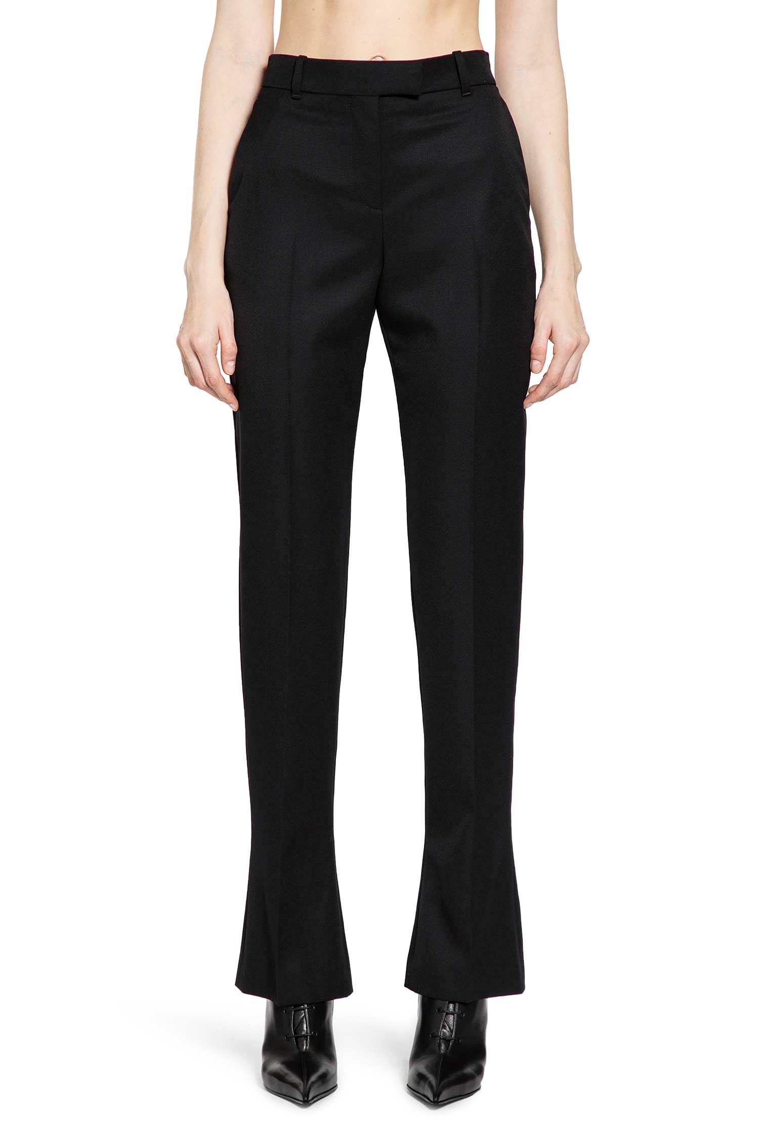 Flared Wool Tailored Trousers