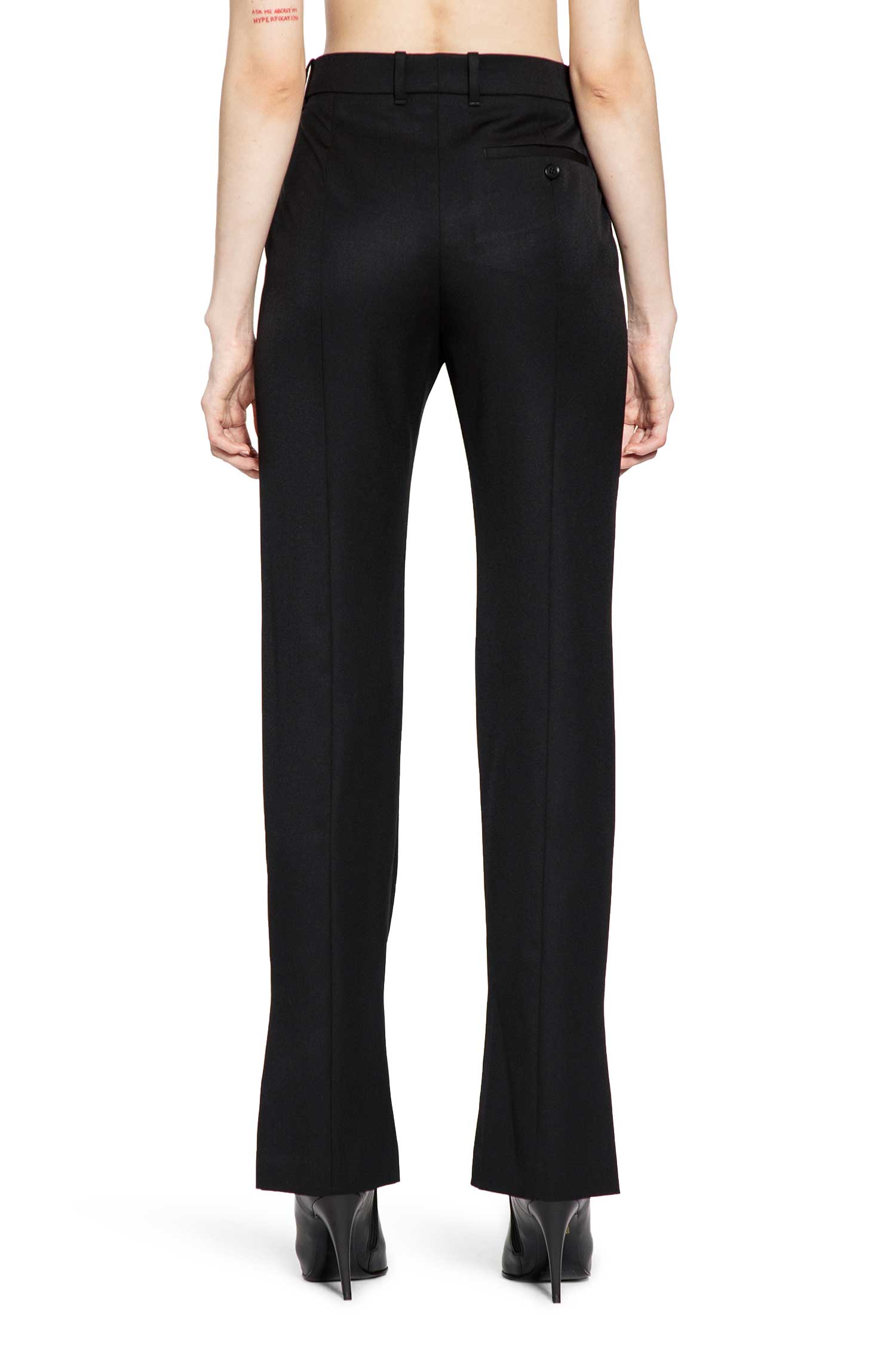 Flared Wool Tailored Trousers