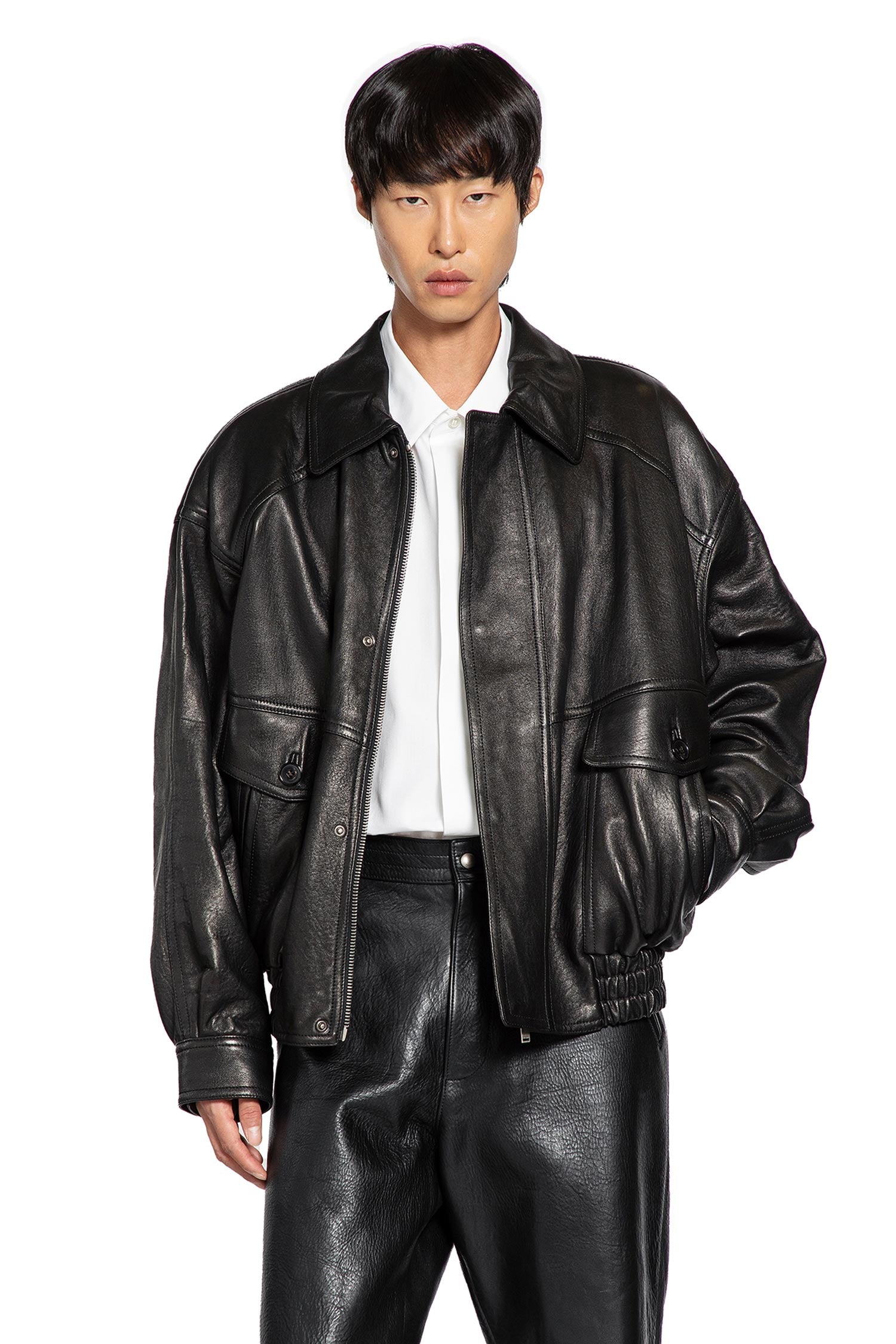 Bomber Jacket in Bubbled Lambskin - Antonioli.eu