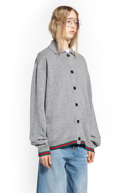 Wool Cashmere Cardigan with Web