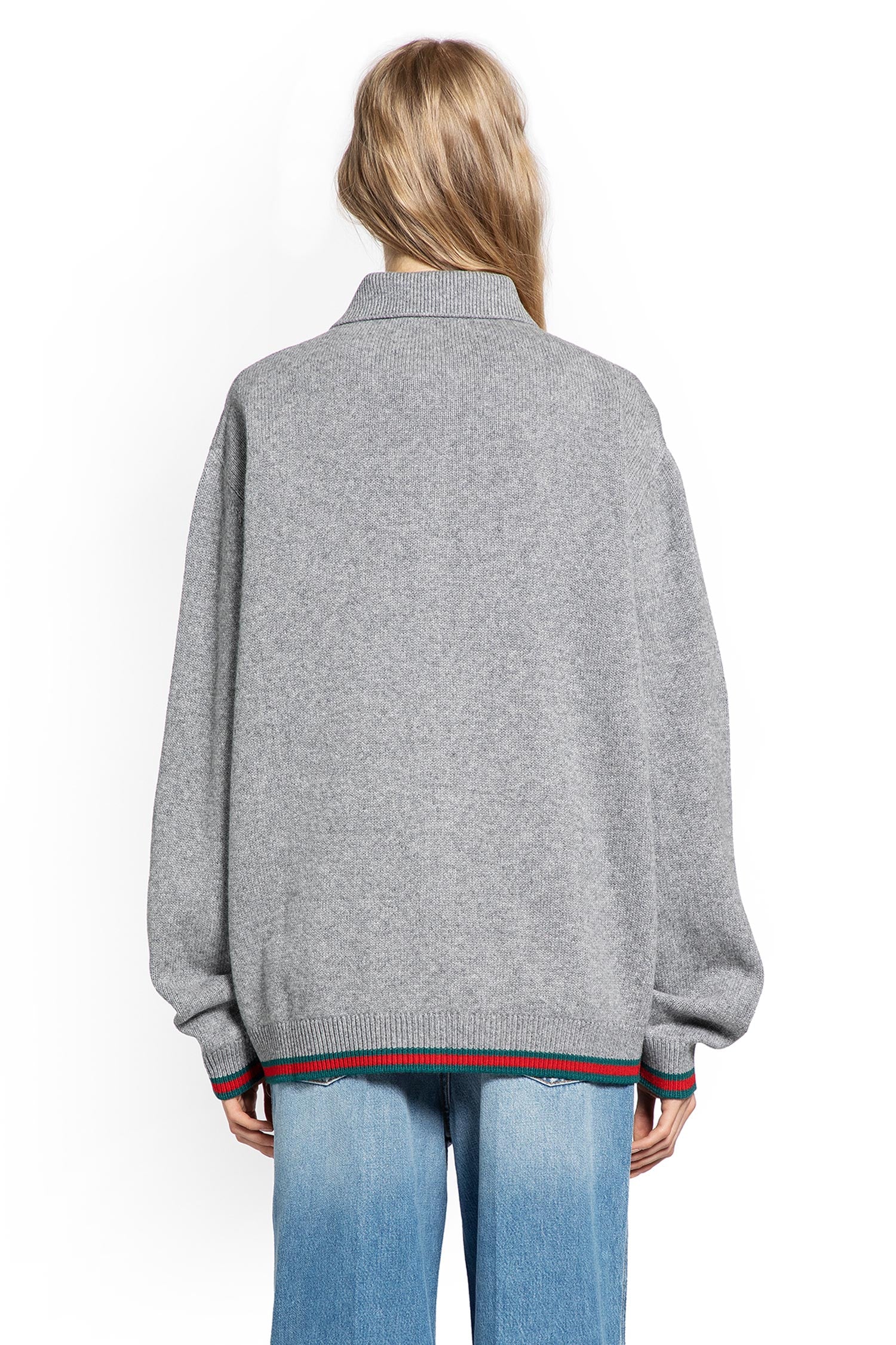 Wool Cashmere Cardigan with Web