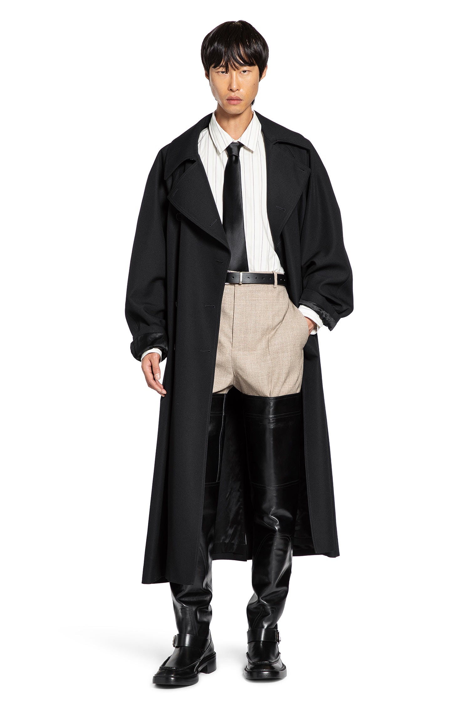 Long Coat in Grain de Poudre
