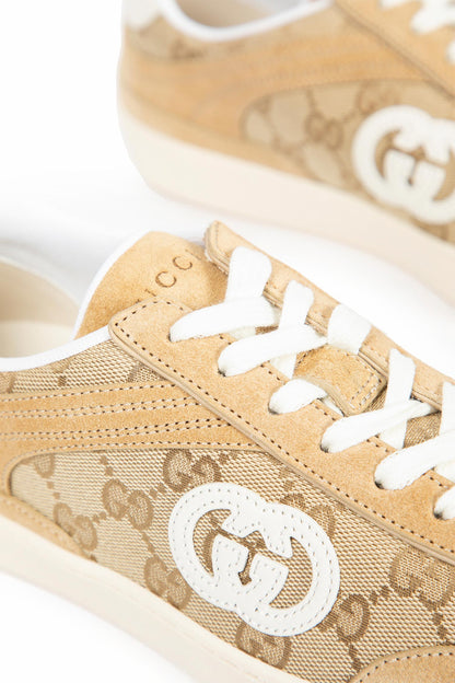 GG Canvas and Leather Sneakers