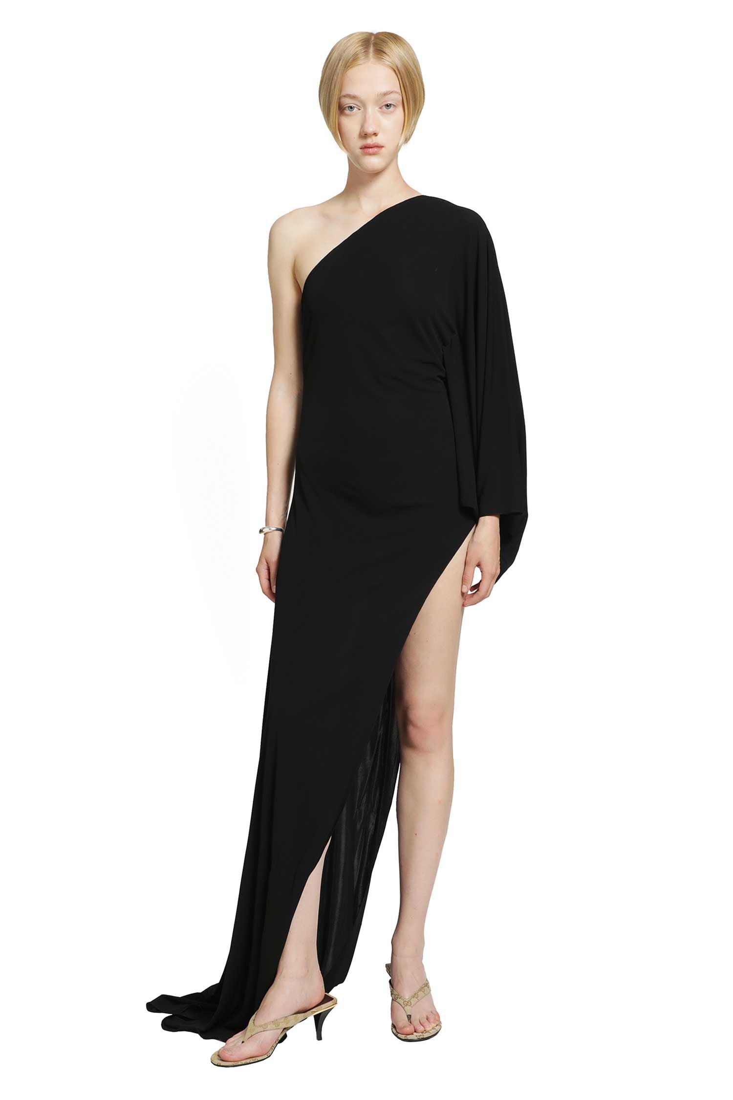 Asymmetric Viscose Jersey Long dress – Antonioli.eu