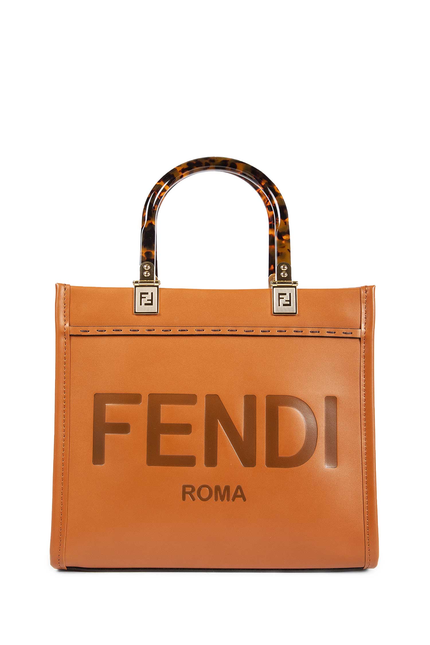 FENDI WOMAN BROWN TOP HANDLE BAGS