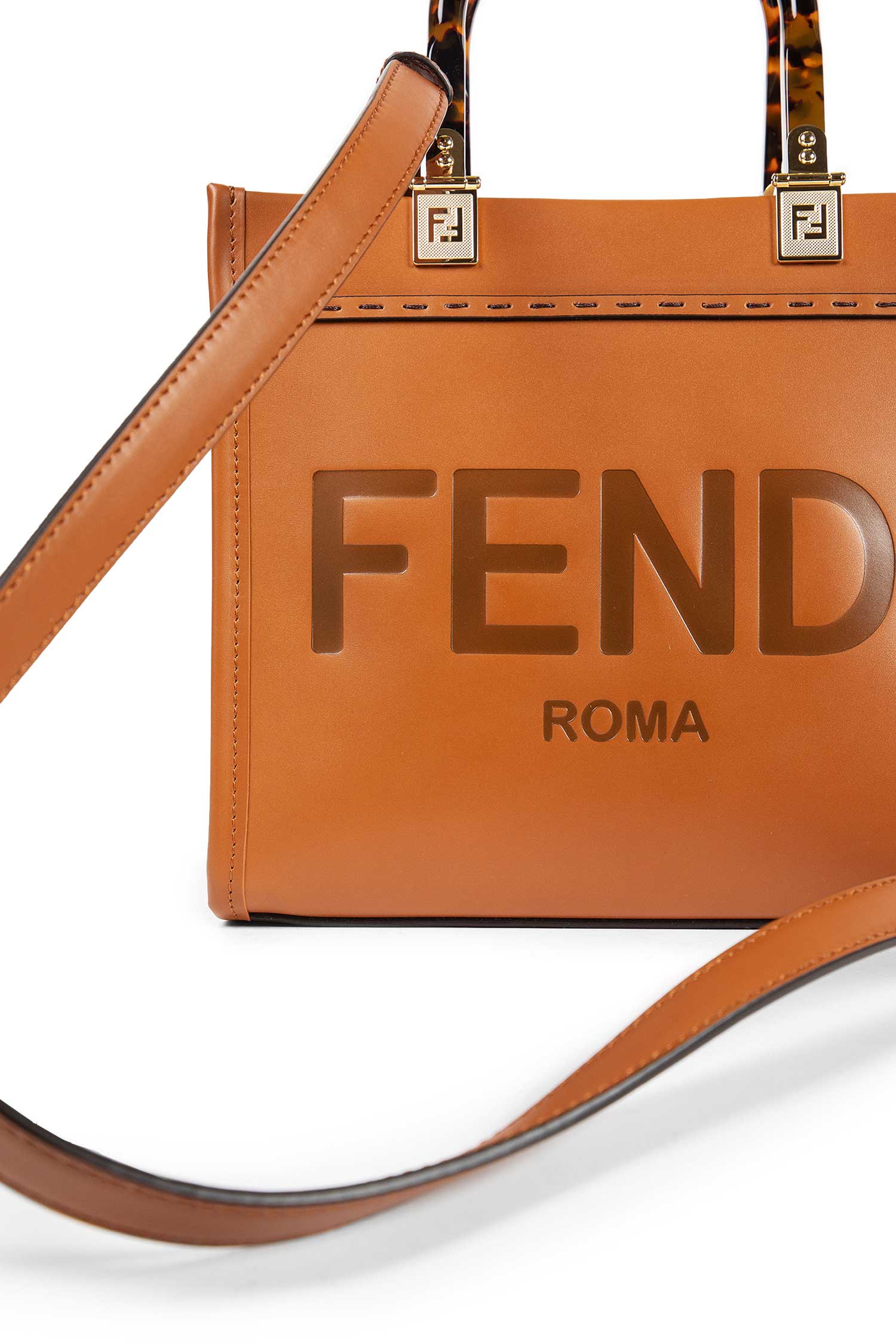 FENDI WOMAN BROWN TOP HANDLE BAGS