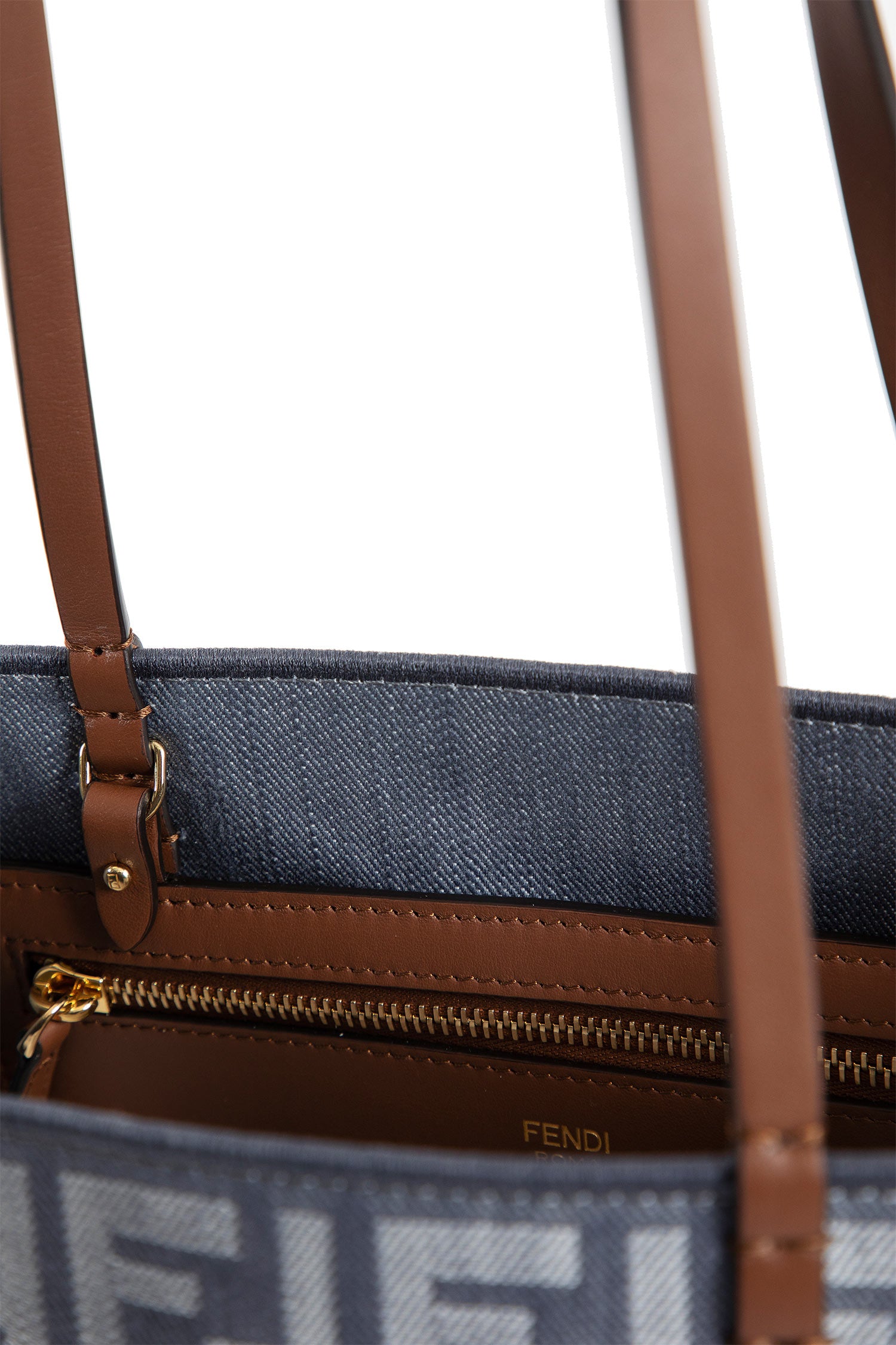 Small Roll Denim-Effect FF Shopper - Antonioli.eu