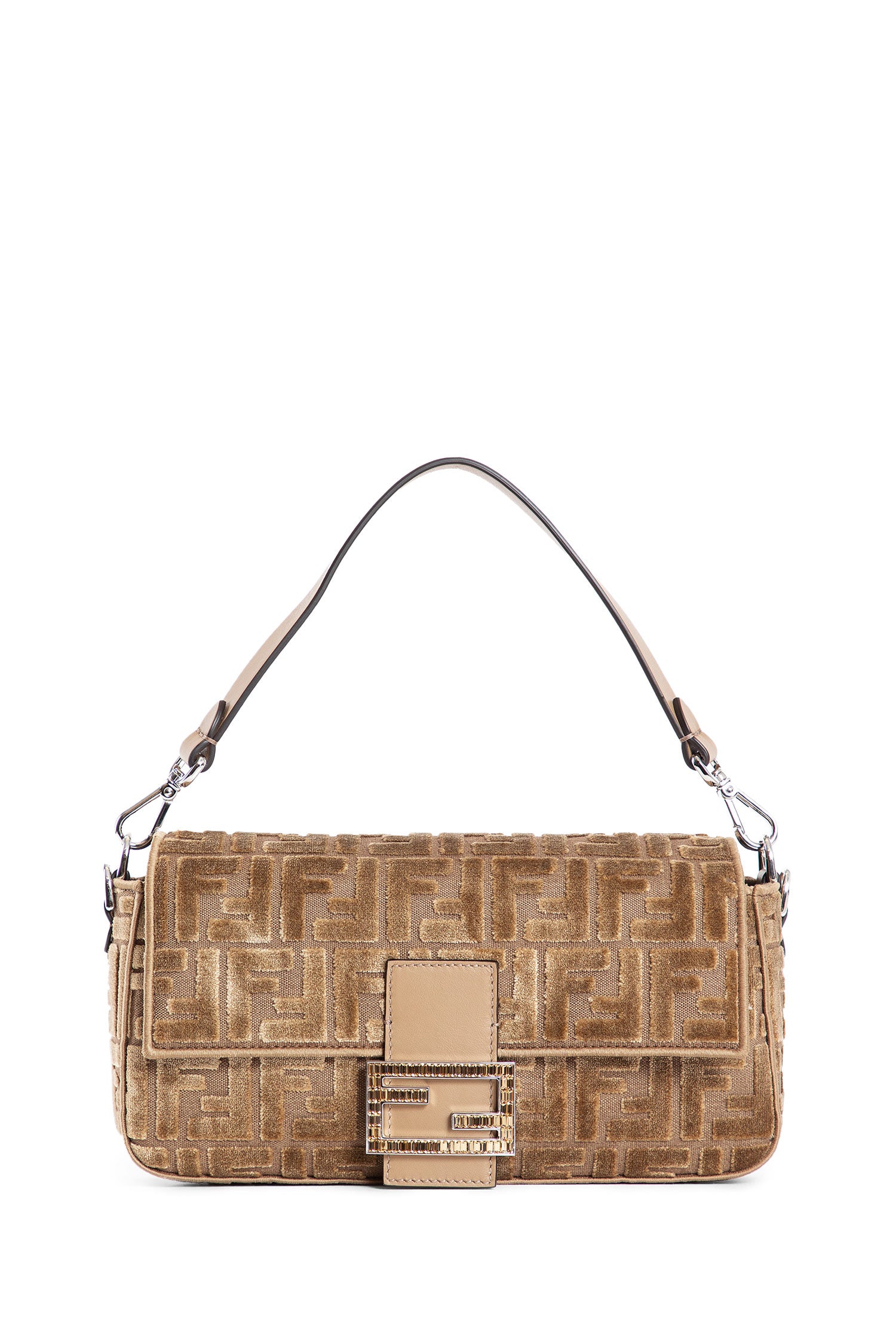 Medium FF Velvet Baguette Bag