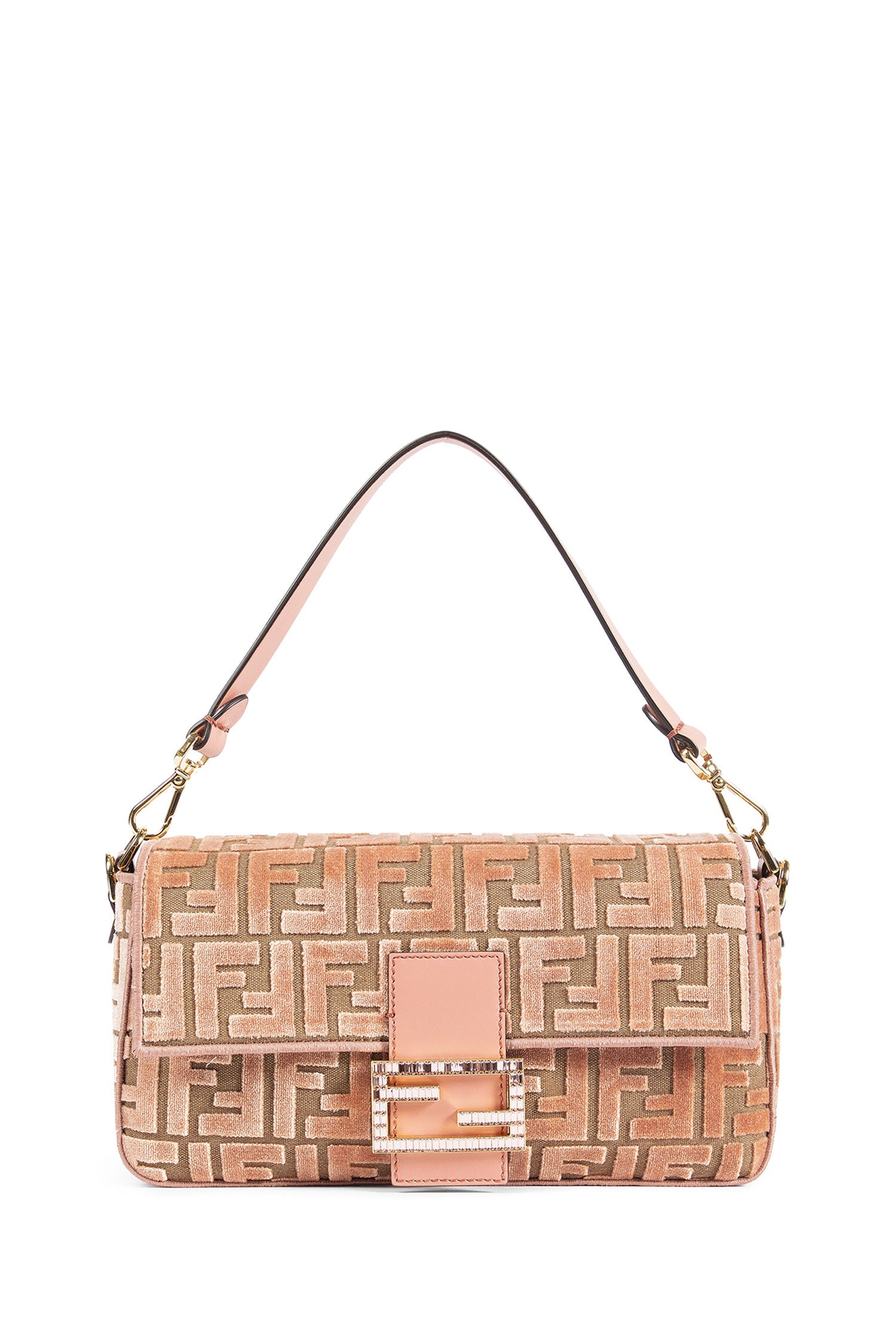 FF Jacquard Velvet Baguette Bag