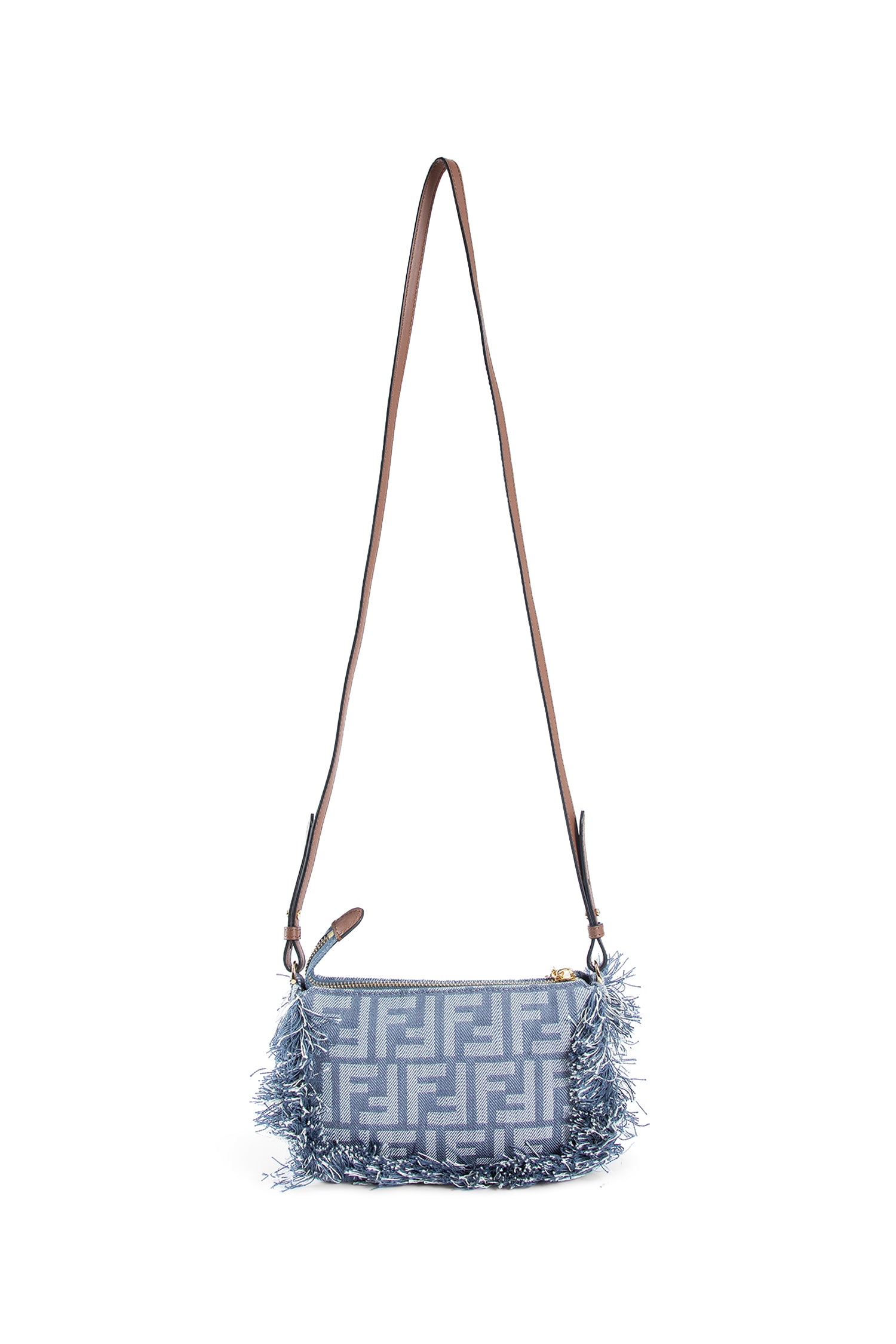 Denim-Effect Denim Baguette Pouch - Antonioli.eu