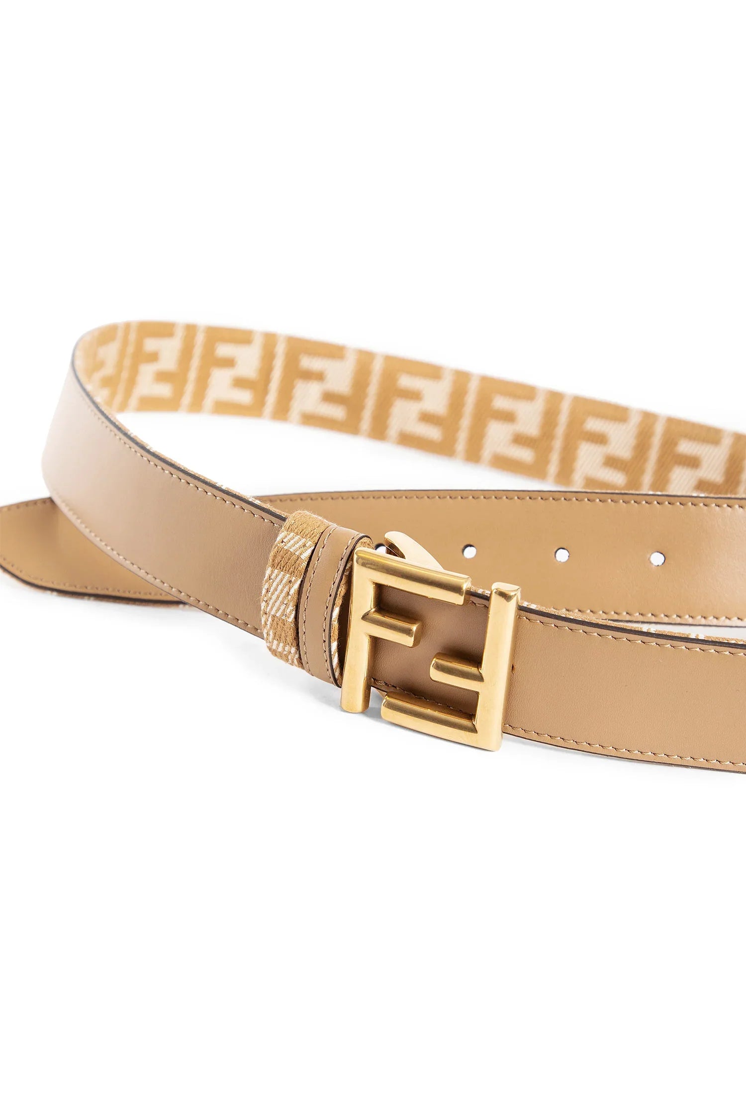 Leather and FF Jacquard Reversible Belt - Antonioli.eu