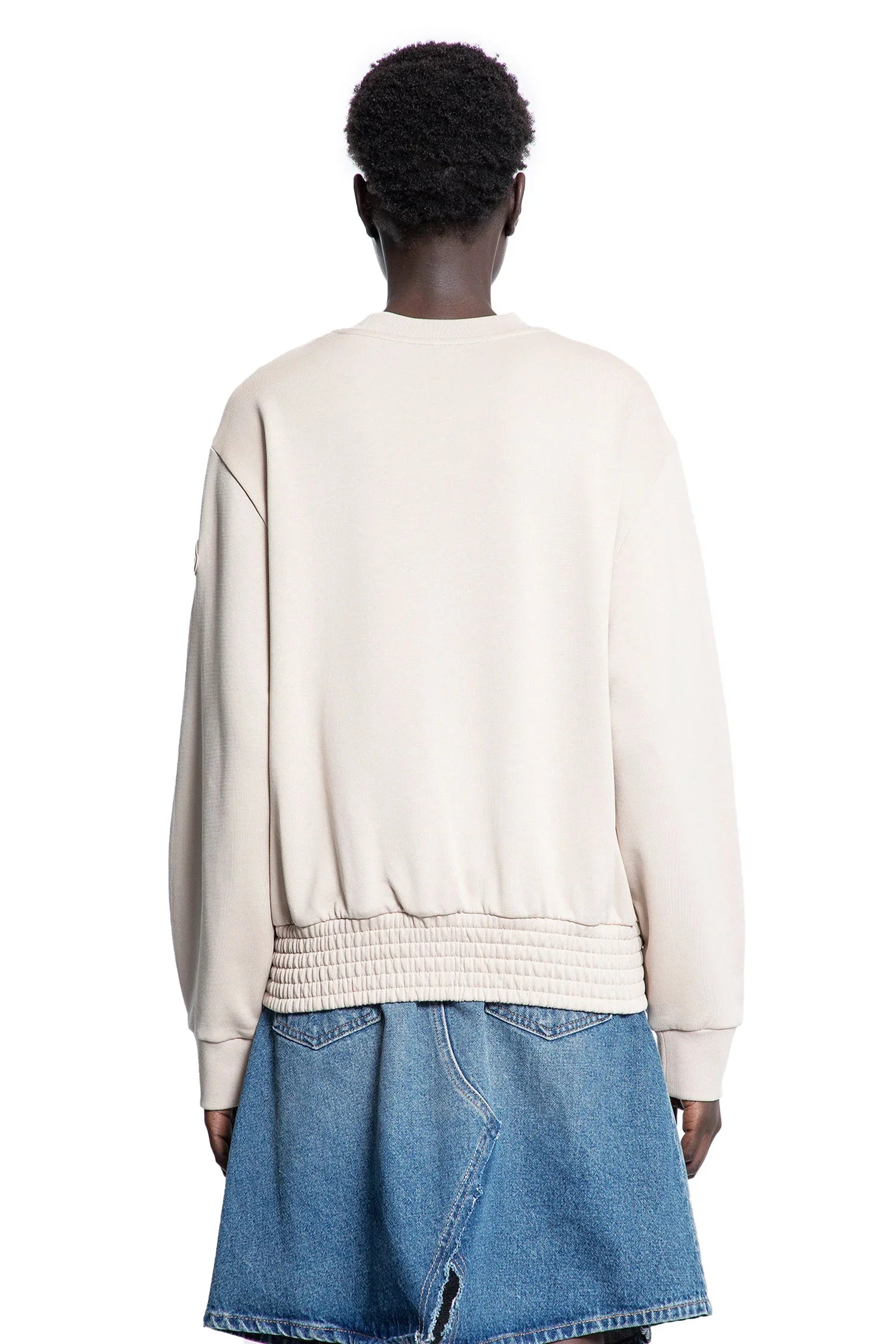 Pleated Sleeve Cotton Sweatshirt - Antonioli.eu