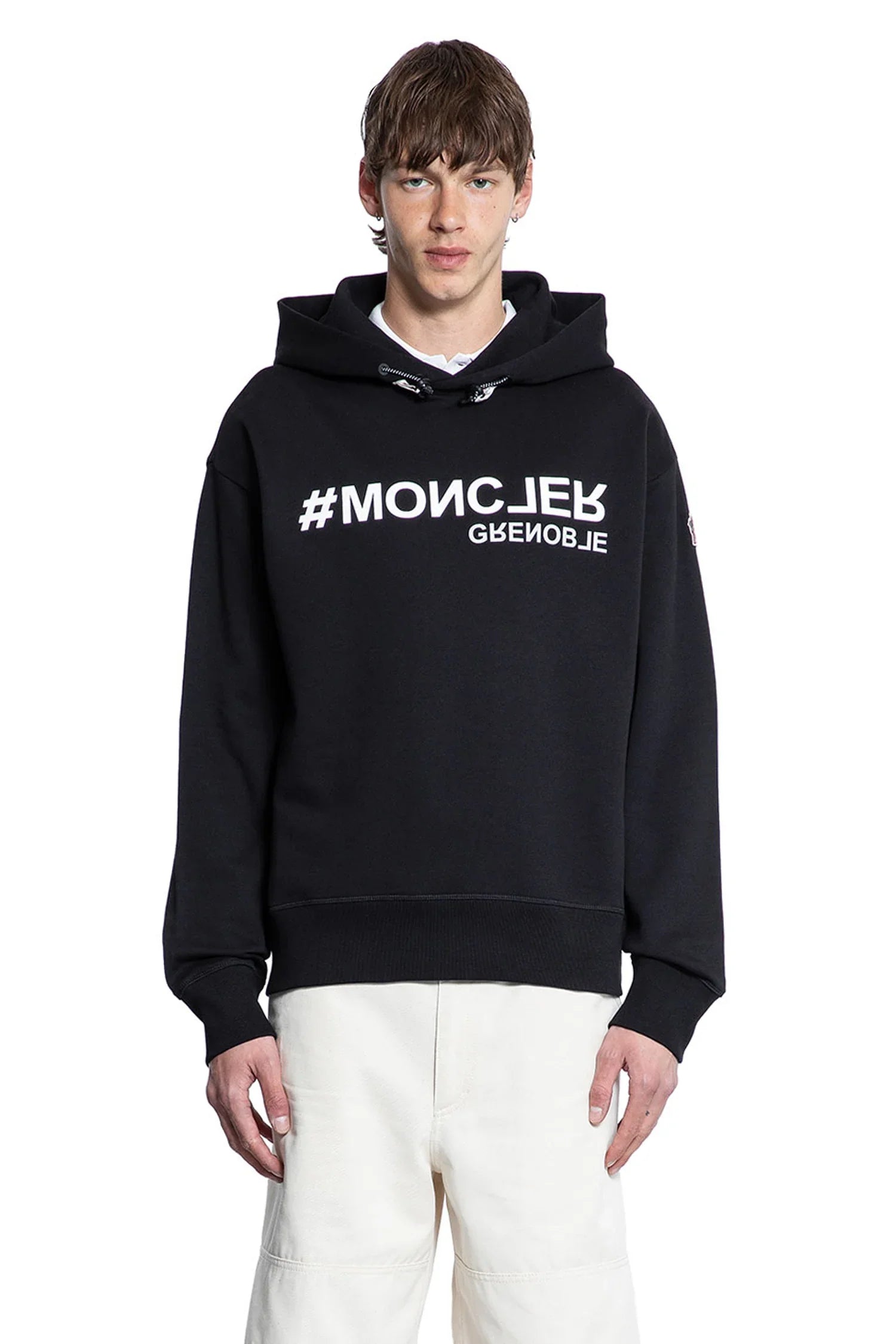Mirrored Logo Cotton Hoodie - Antonioli.eu