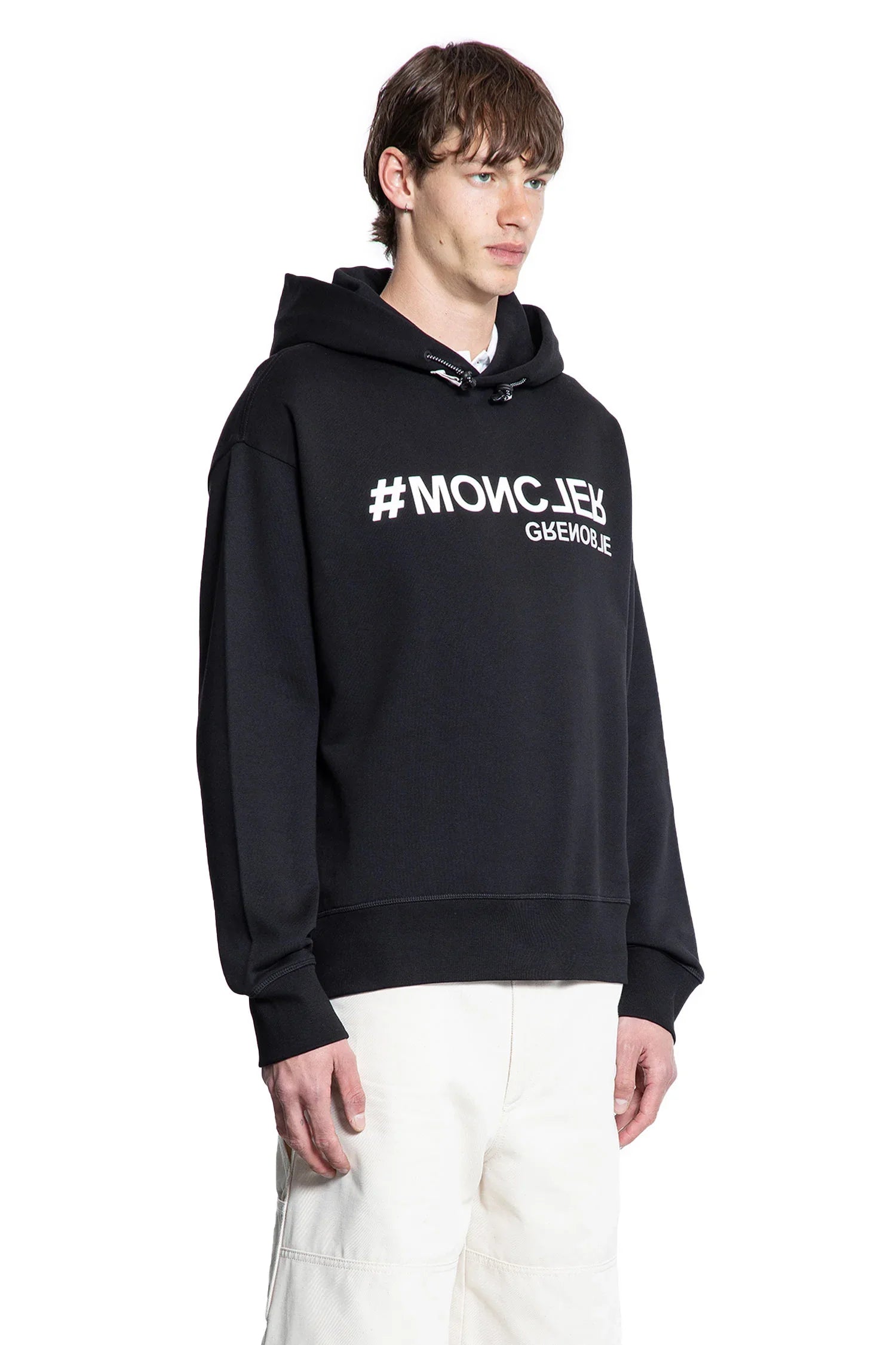 Mirrored Logo Cotton Hoodie - Antonioli.eu