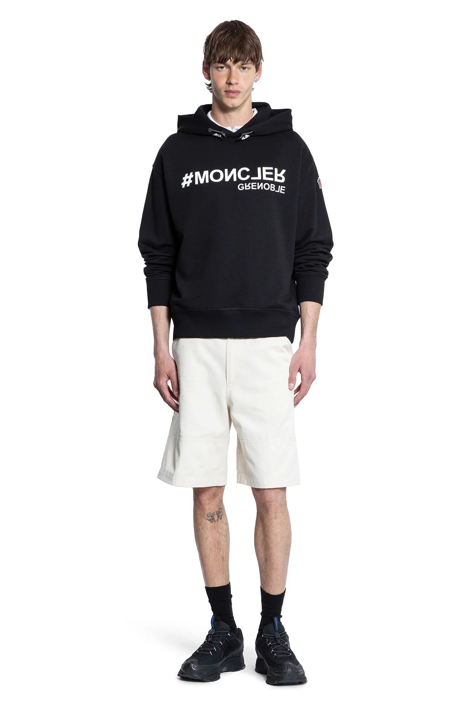 Mirrored Logo Cotton Hoodie - Antonioli.eu