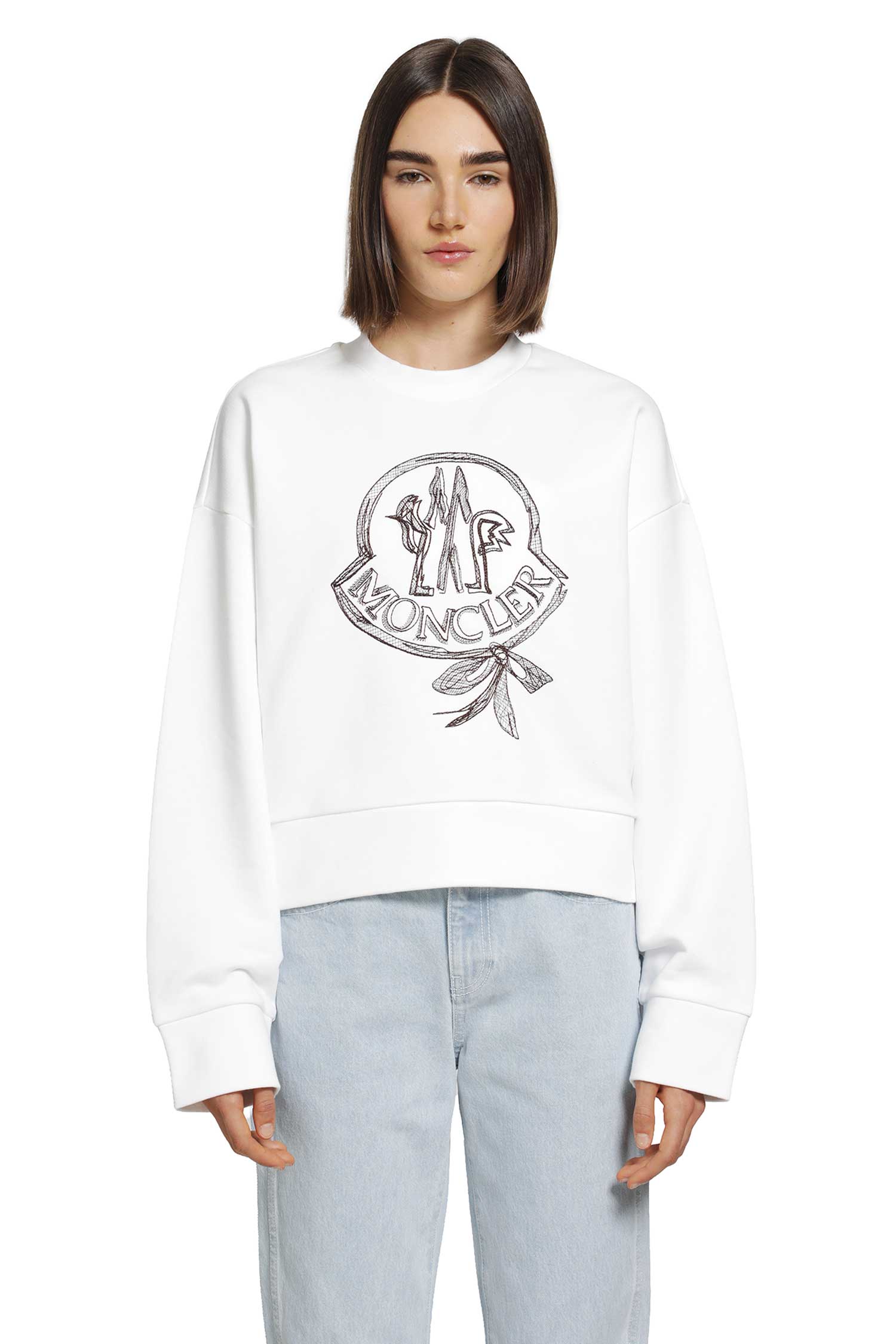 MONCLER ホワイト ロゴトレーナー　140cm Ribbon Logo Sweatshirt – Antonioli.eu