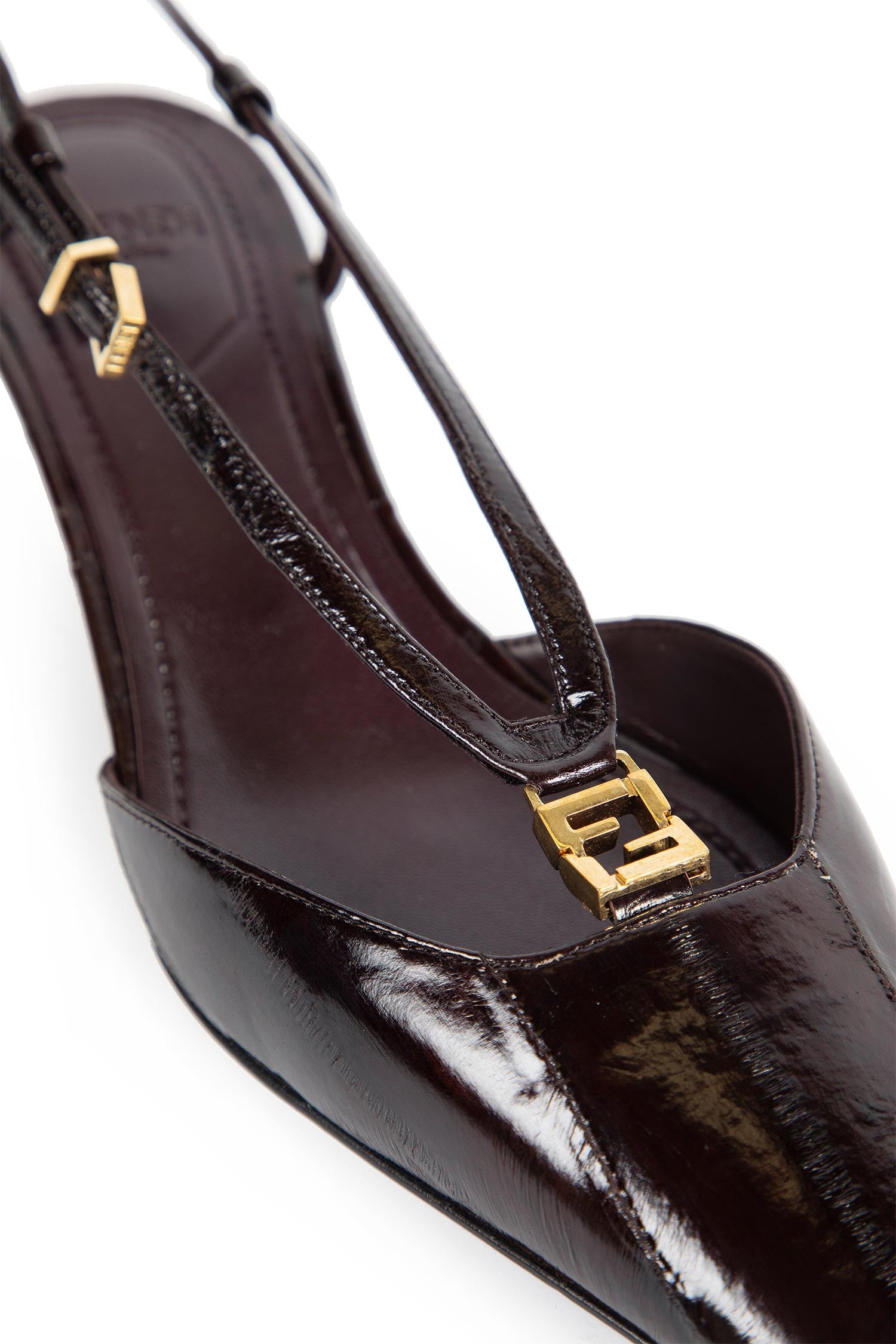 Fendi FFold Eel Leather Slingbacks