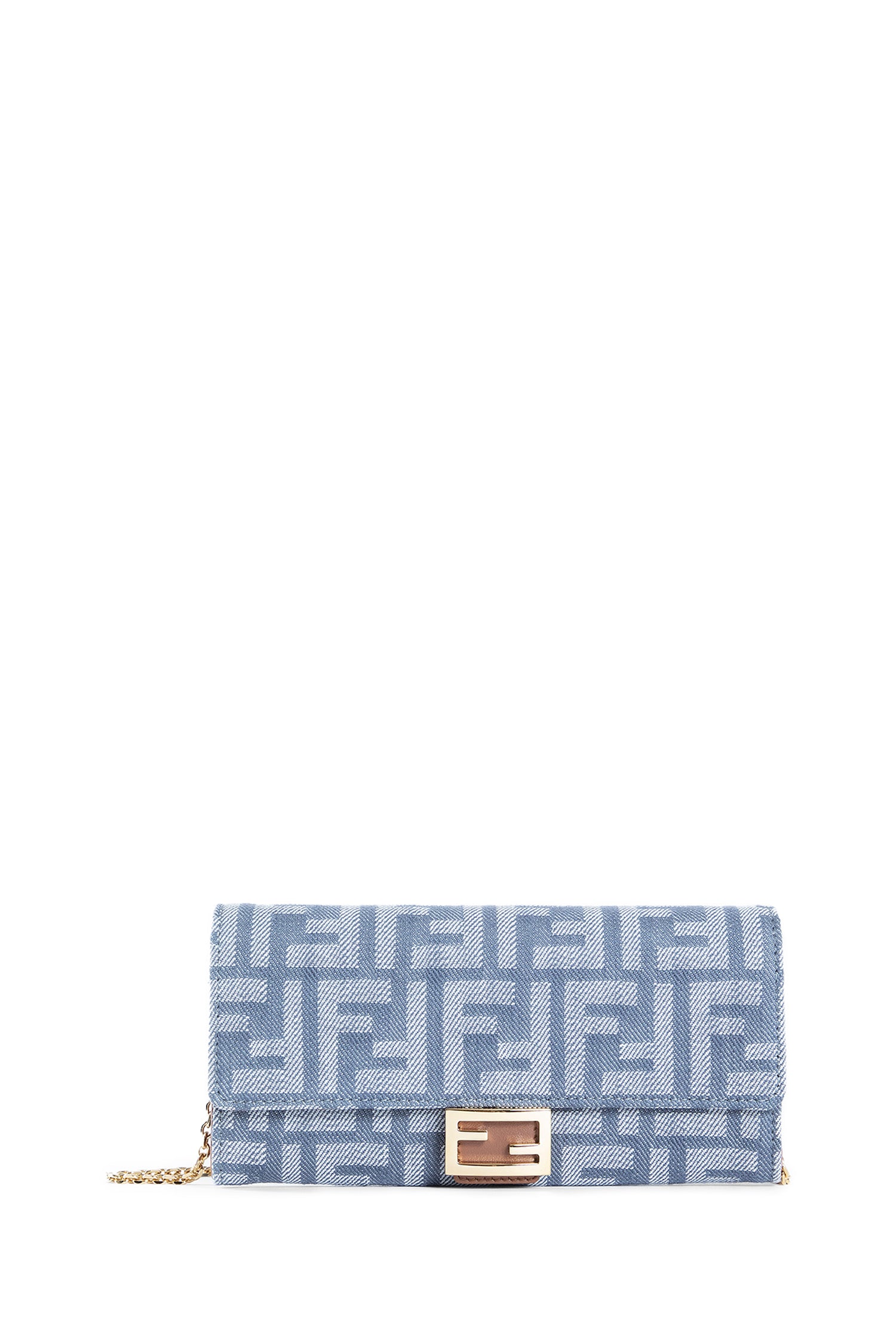 FF Denim-Effect Baguette Chain Wallet
