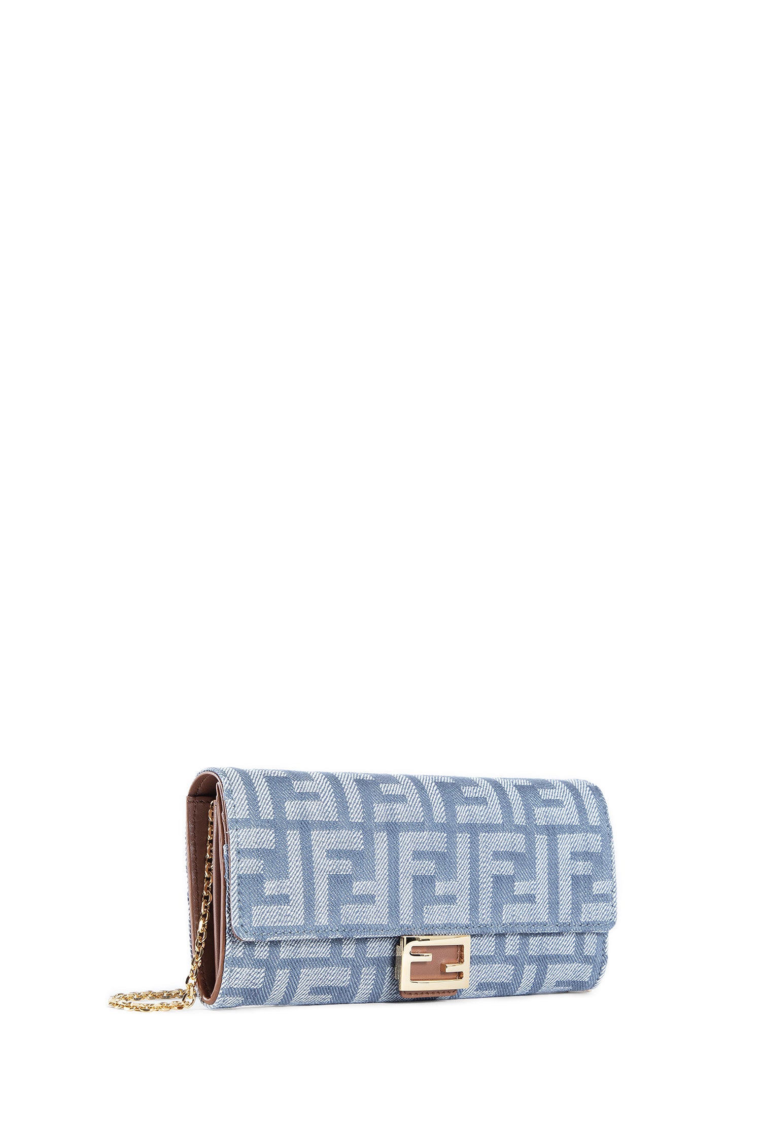 FF Denim-Effect Baguette Chain Wallet