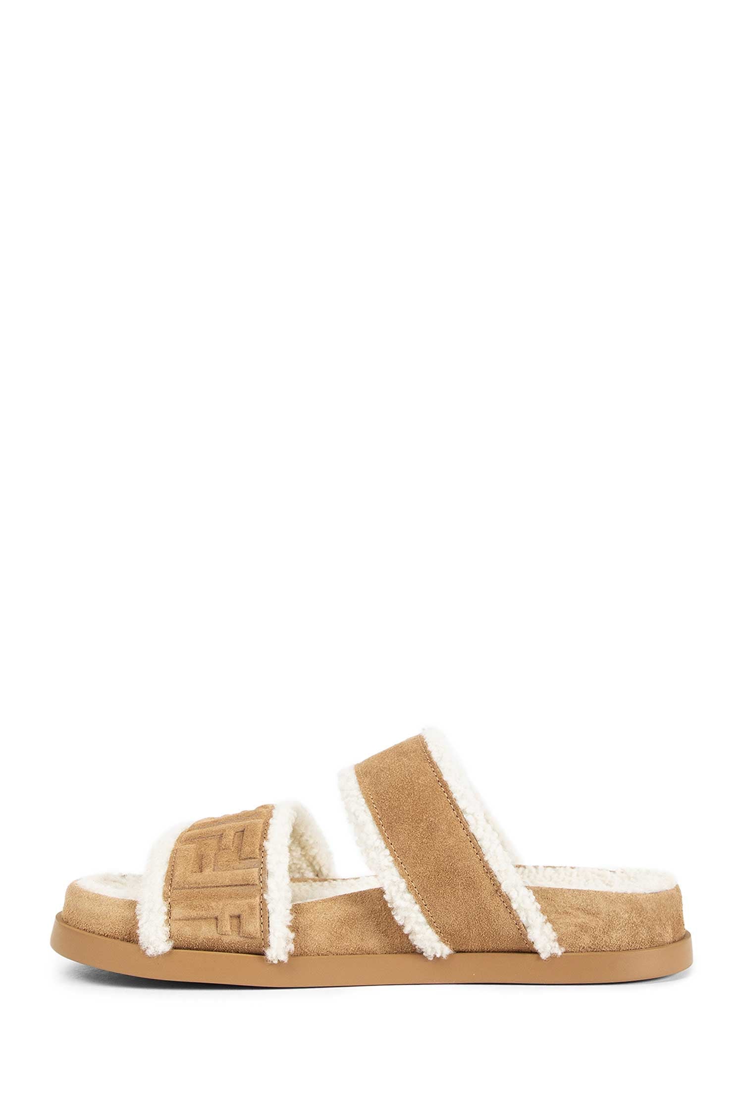 FF Suede and Shearling sandals