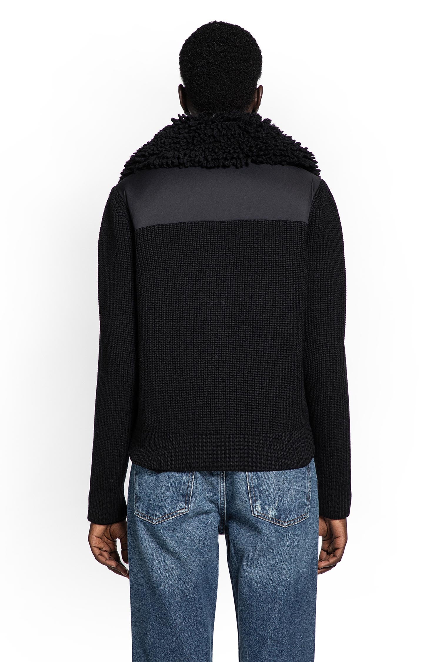 Padded Wool Zip-Up Cardigan