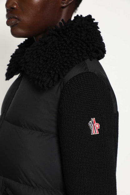 Padded Wool Zip-Up Cardigan