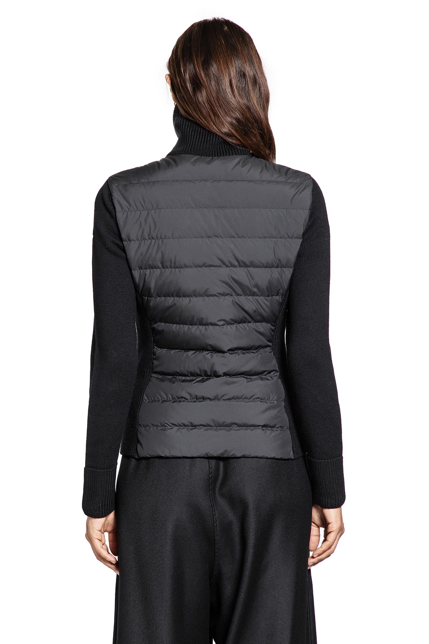 Padded Wool Zip-Up Cardigan
