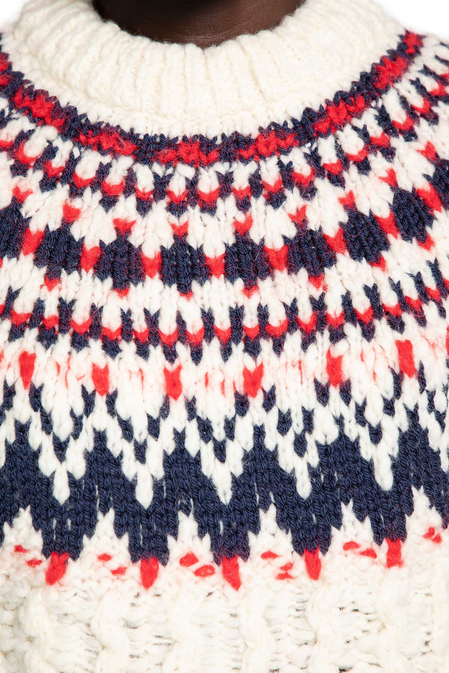 Geometric Jacquard Wool Blend Sweater