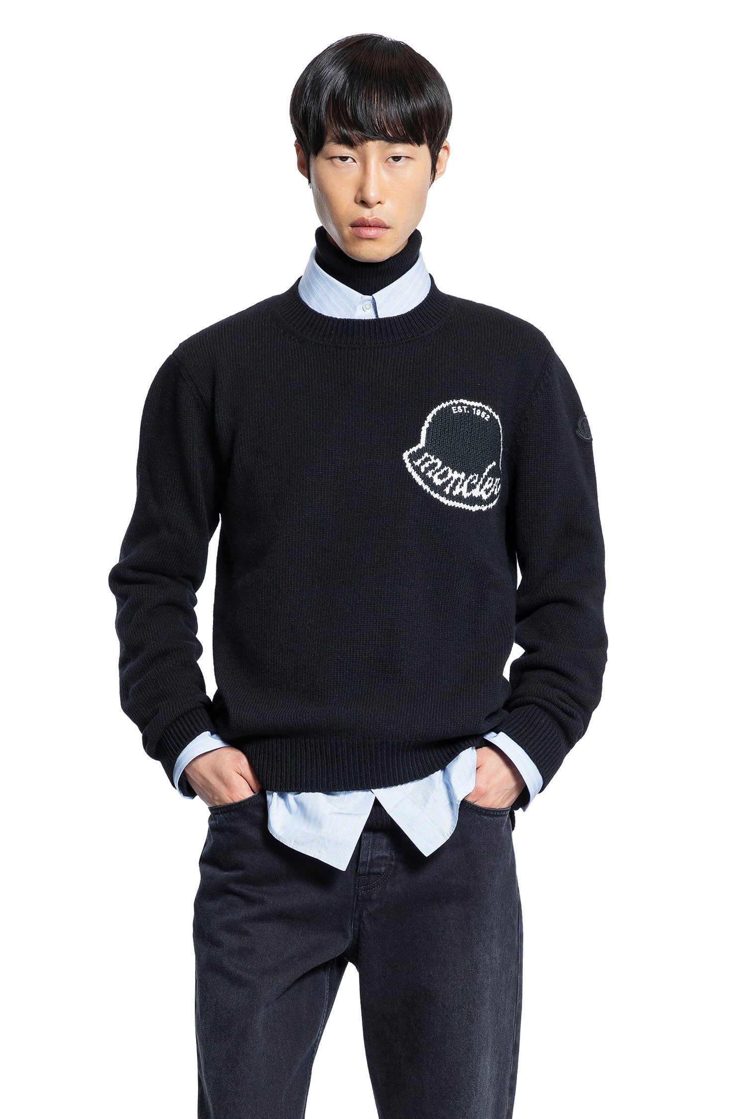 Logo Jacquard Wool Sweater - Antonioli.eu
