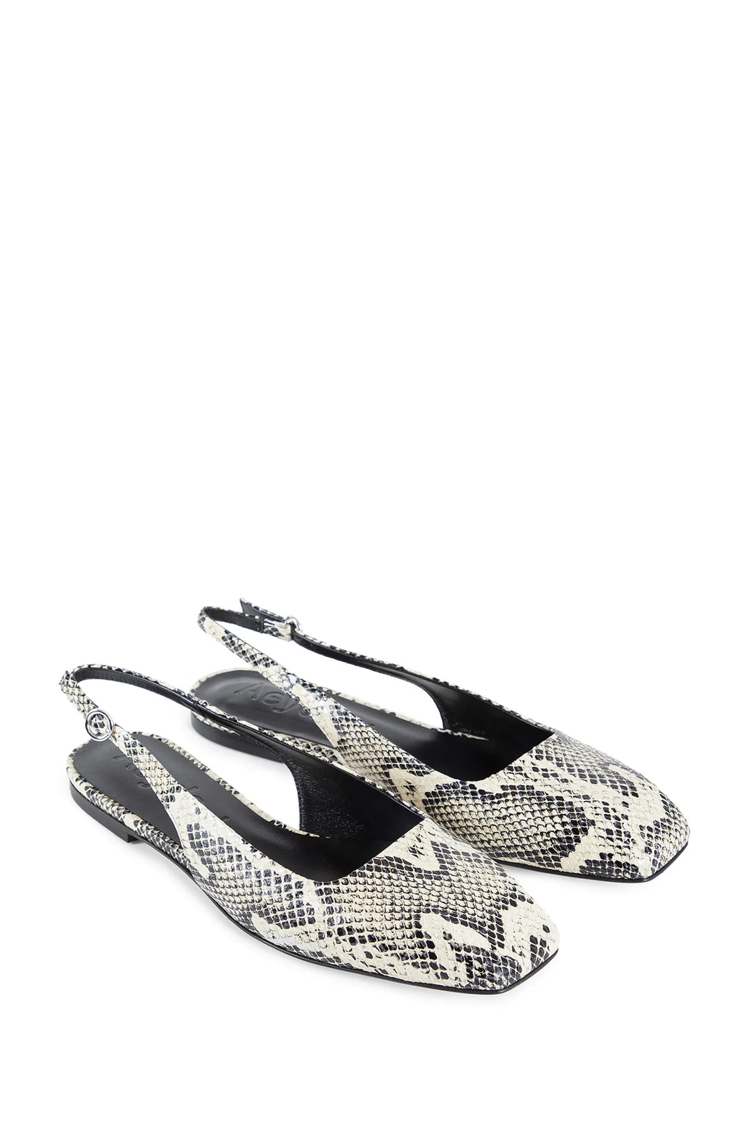 Geraldine Snake Print Slingback Flats - Antonioli.eu