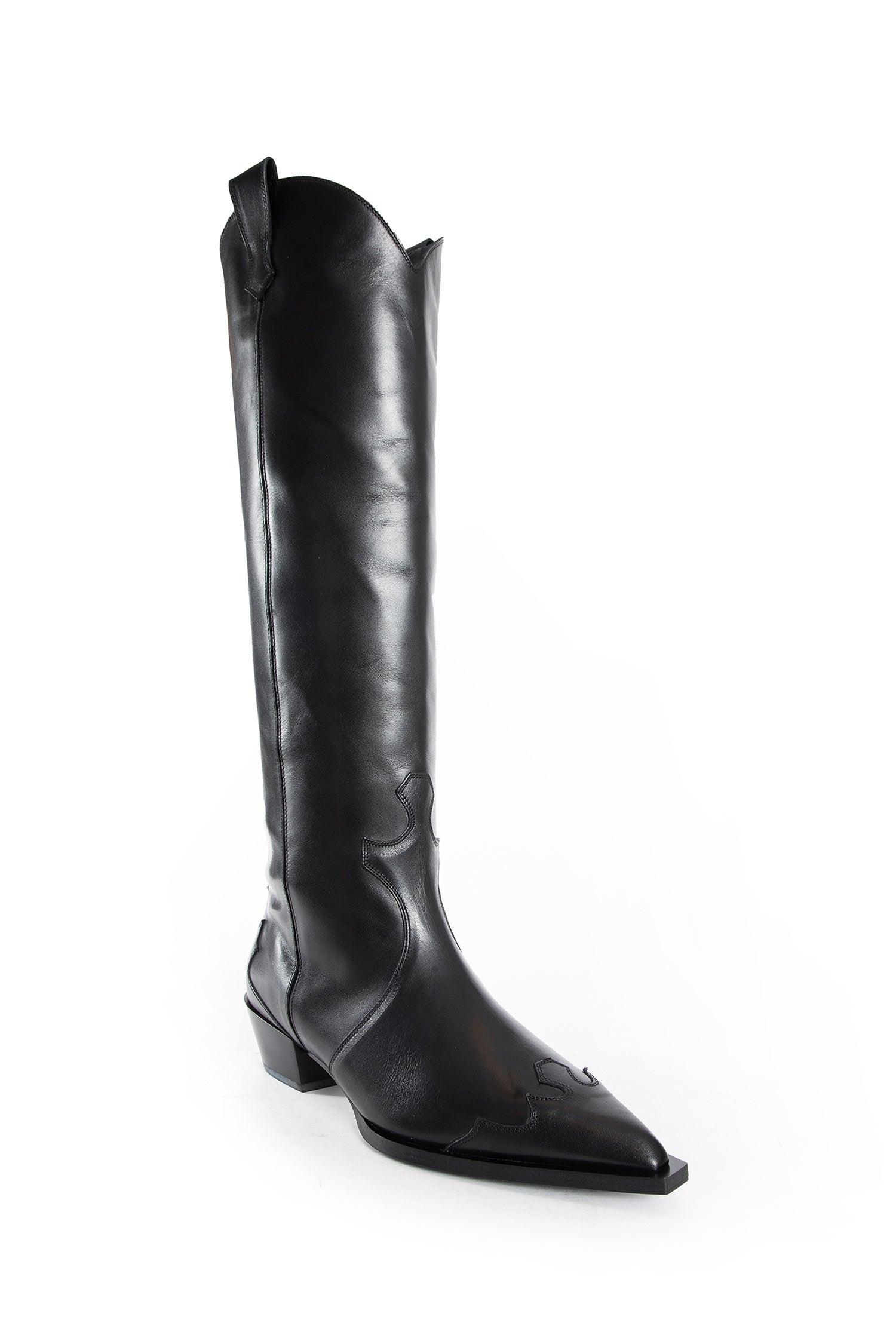 Aruna Leather Knee-High Cowboy Boots - Antonioli.eu